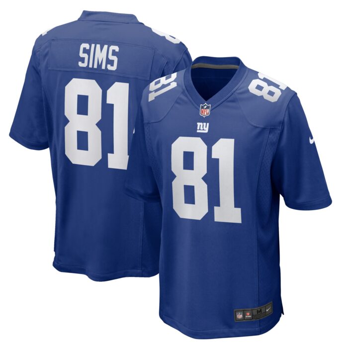 Men’s New York Giants Cam Sims Nike Royal Team Game Jersey