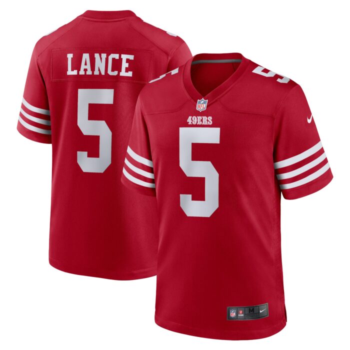 Men’s San Francisco 49ers Trey Lance Nike Scarlet Game Player Jersey