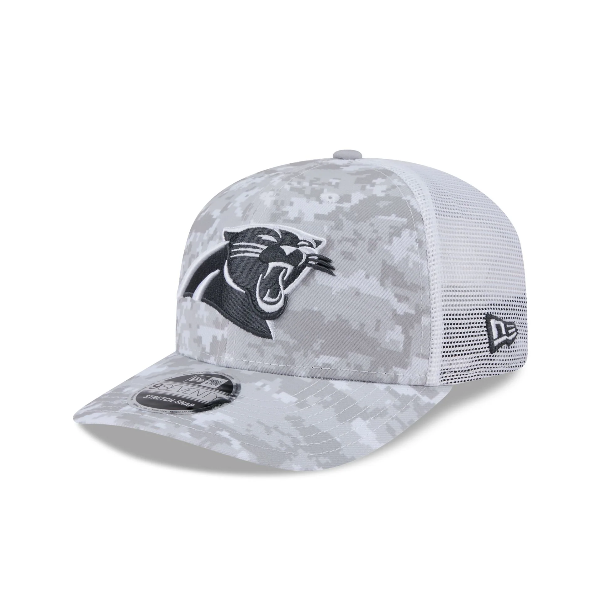 Carolina Panthers 2024 Salute to Service 9SEVENTY Trucker Hat