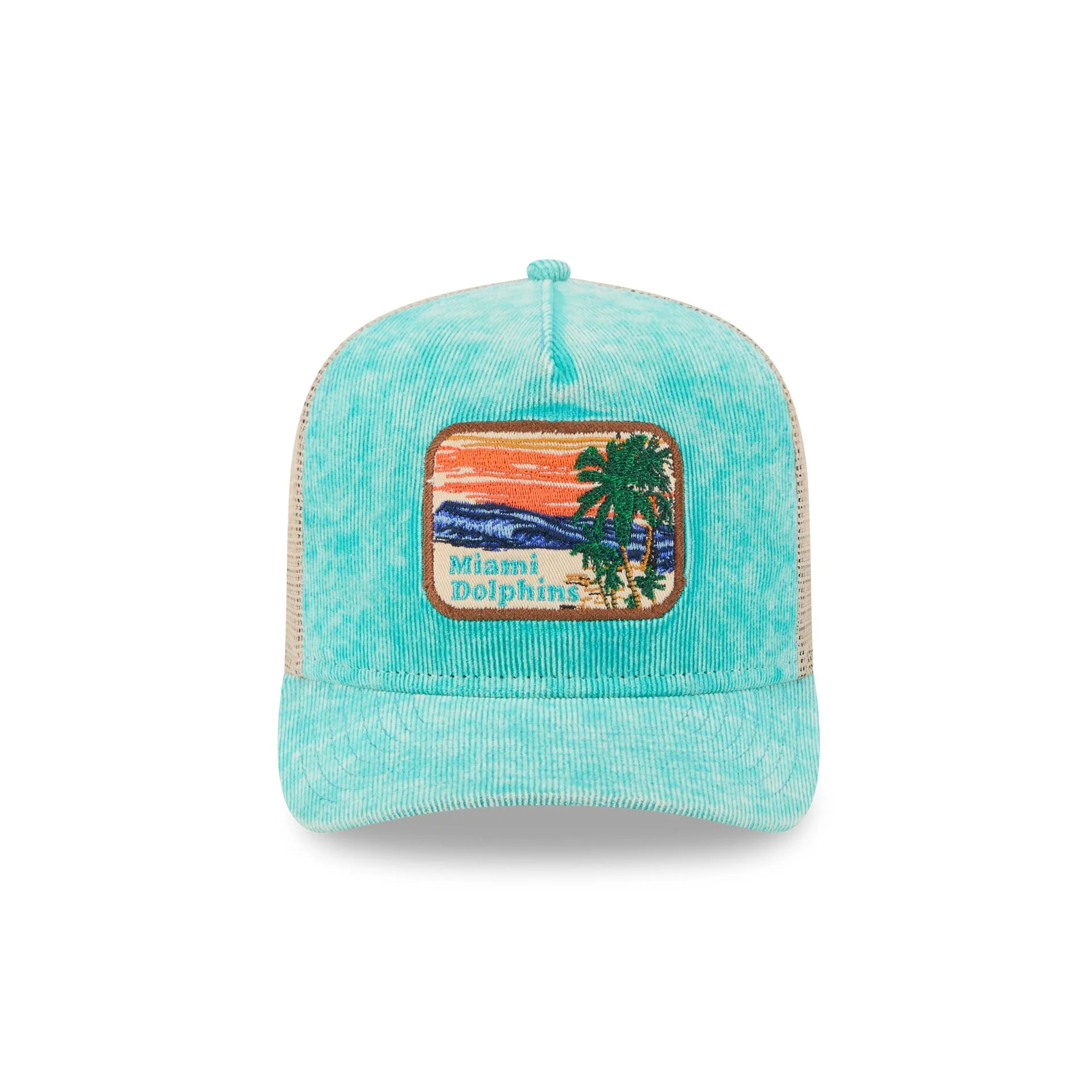 Miami Dolphins Vintage Landscape 9FIFTY A-Frame Trucker Hat