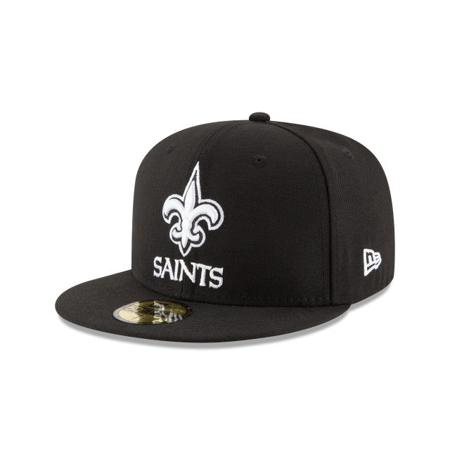 New Orleans Saints Black & White 59FIFTY Fitted Hat