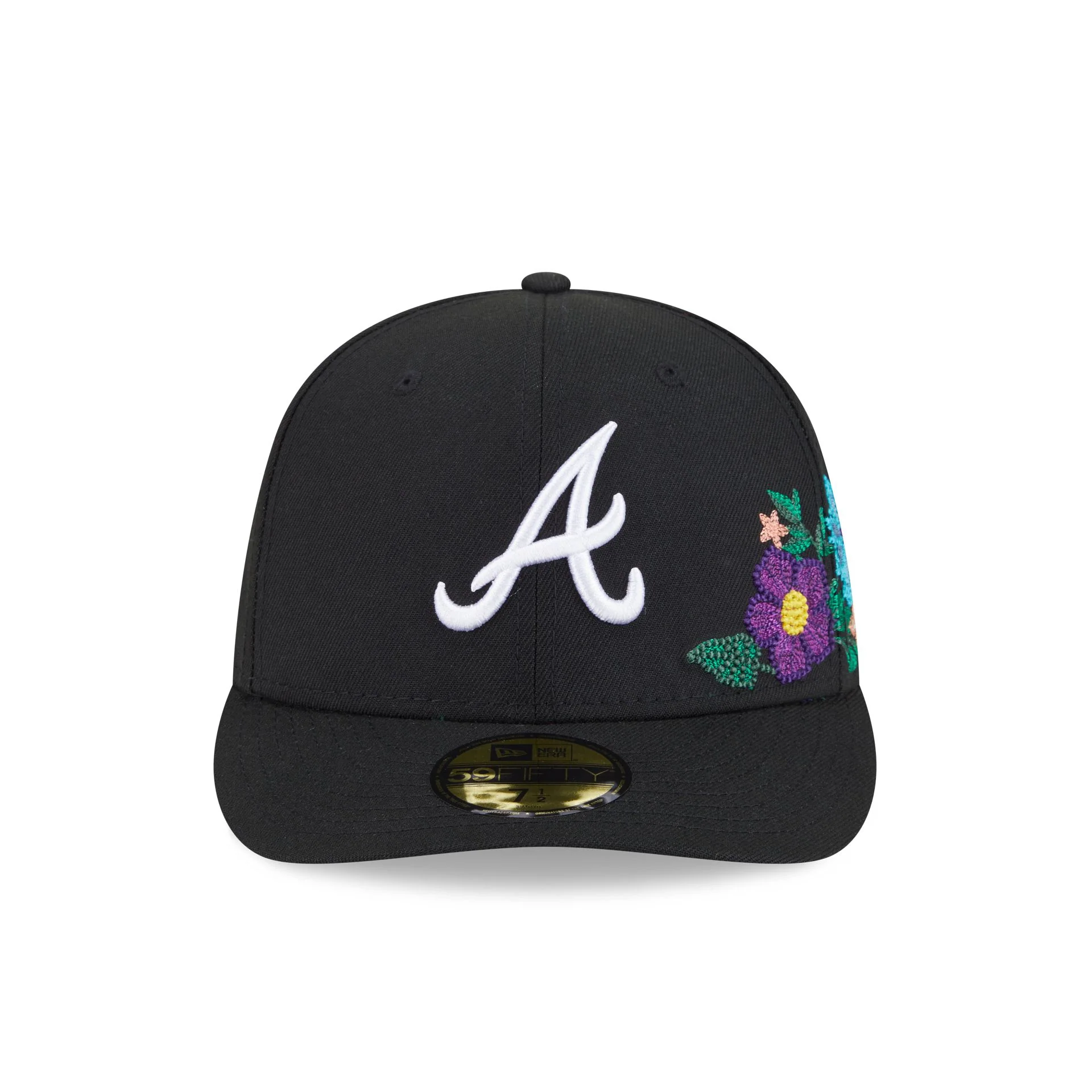 Atlanta Braves Tonal Florals Black 59FIFTY Fitted Hat
