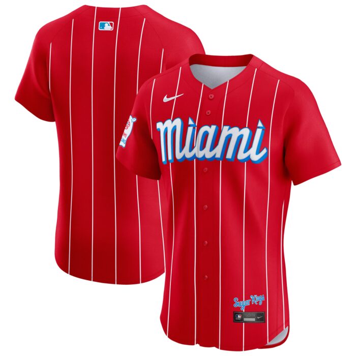 Men’s Miami Marlins Nike Red City Connect Elite Jersey