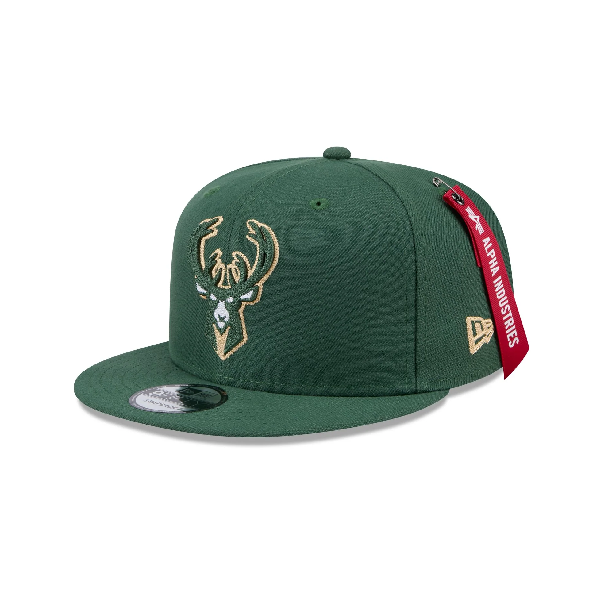 Alpha Industries x Milwaukee Bucks Green 9FIFTY Snapback Hat
