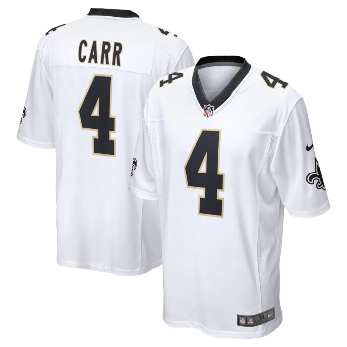 Men’s New Orleans Saints Derek Carr Nike White Game Player Jersey