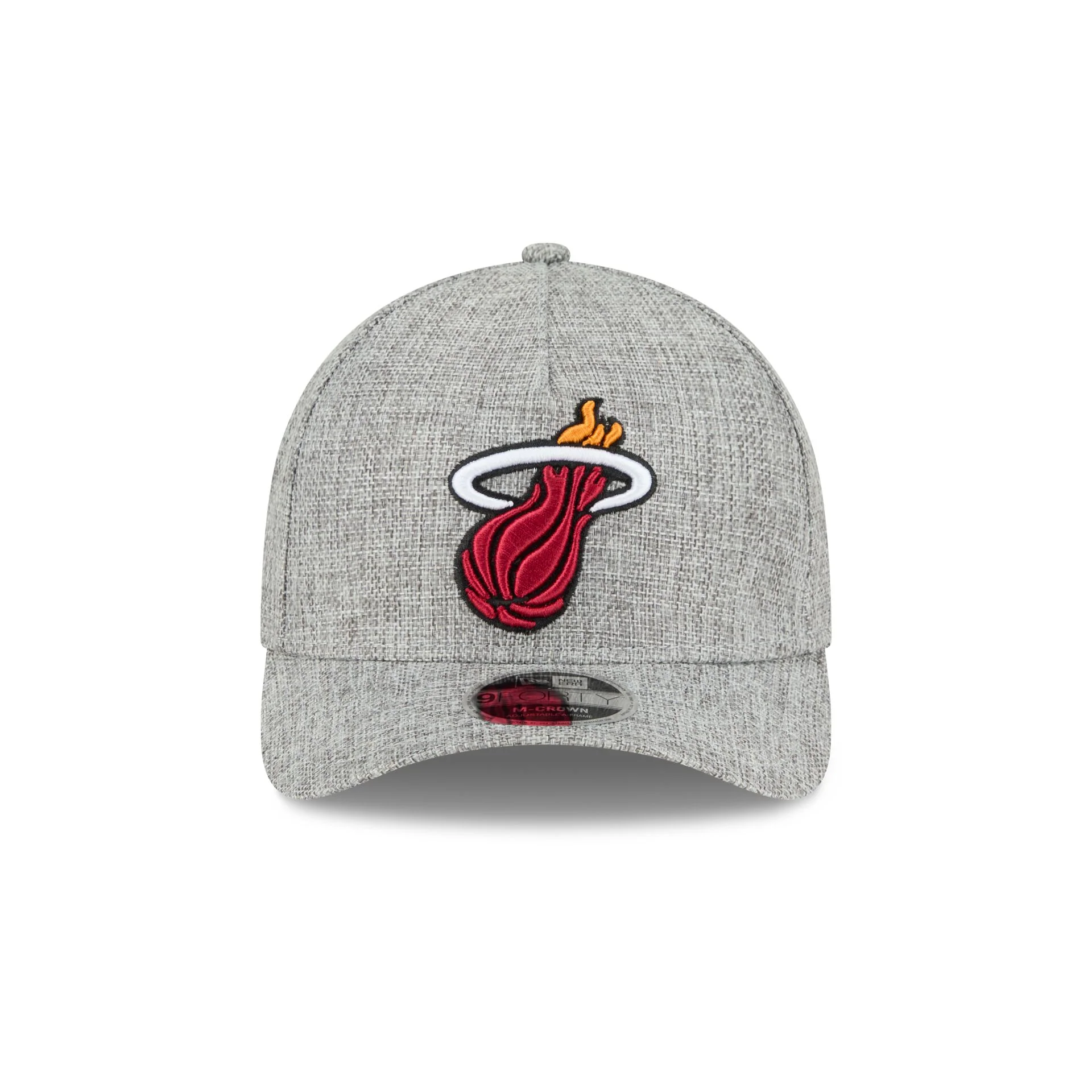 Miami Heat Cotton Weave Gray 9FORTY M-Crown A-Frame Snapback Hat