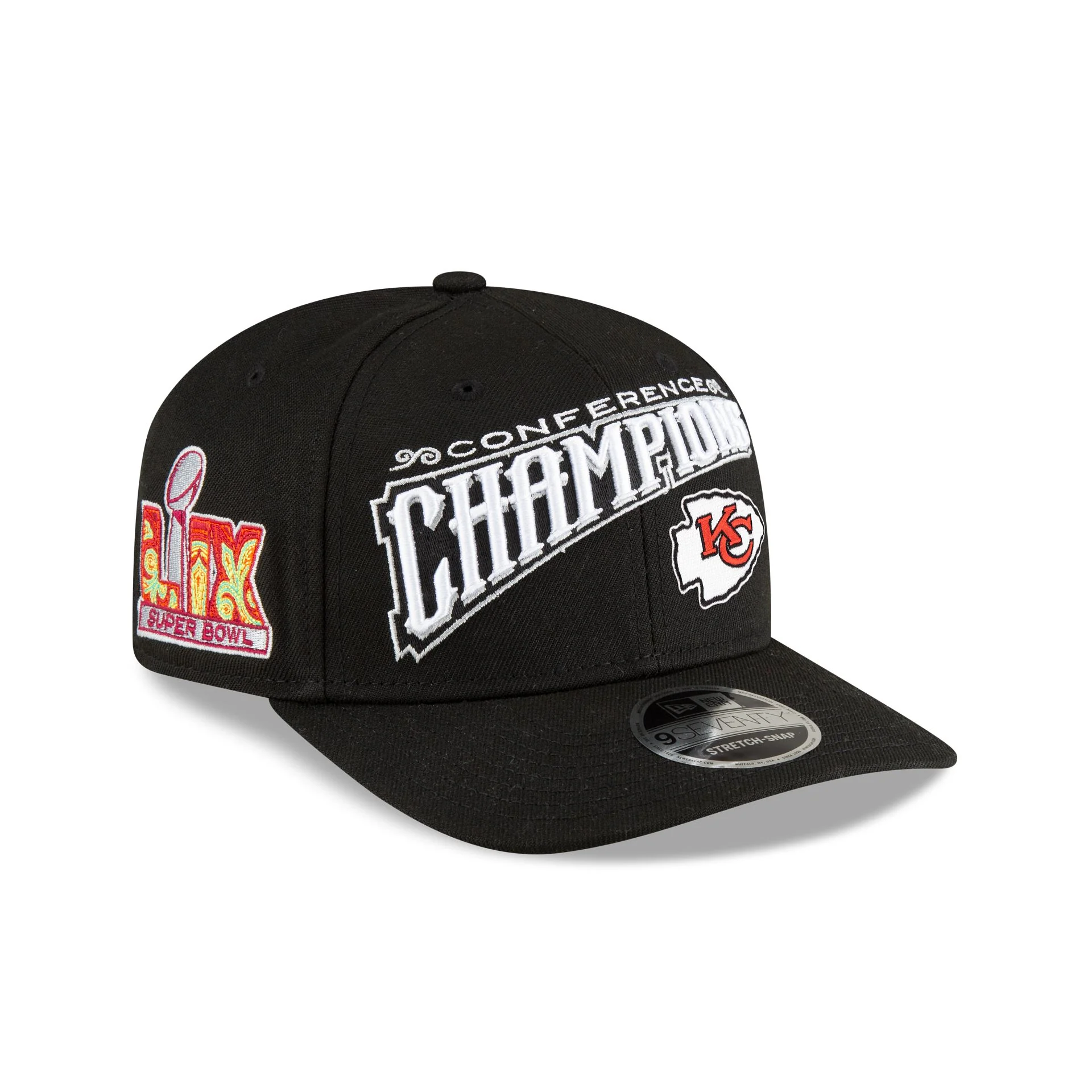 Kansas City Chiefs 2024 Conference Champions Locker Room 9SEVENTY Stretch-Snap Hat
