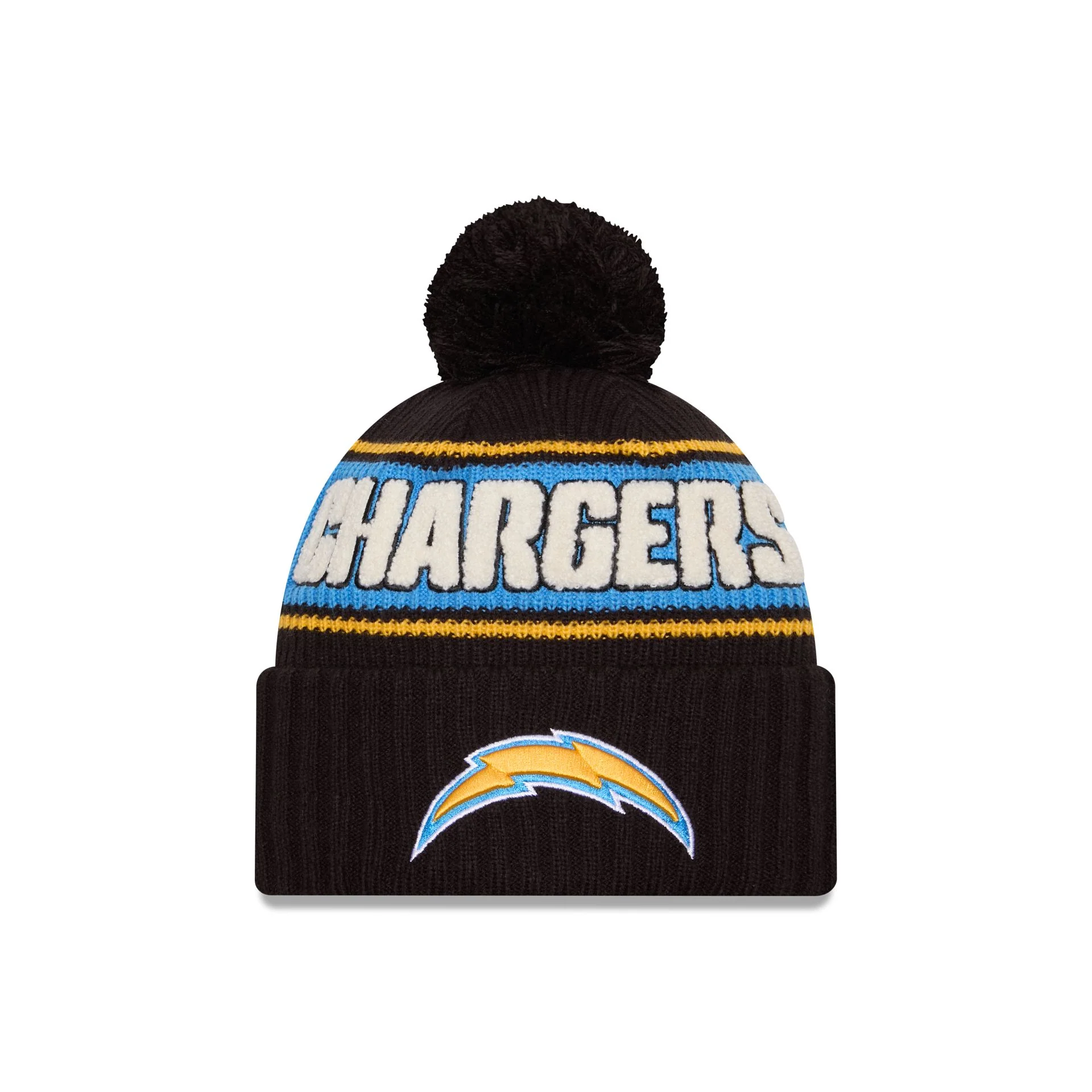 Los Angeles Chargers 2024 Cold Weather Black Pom Knit Hat