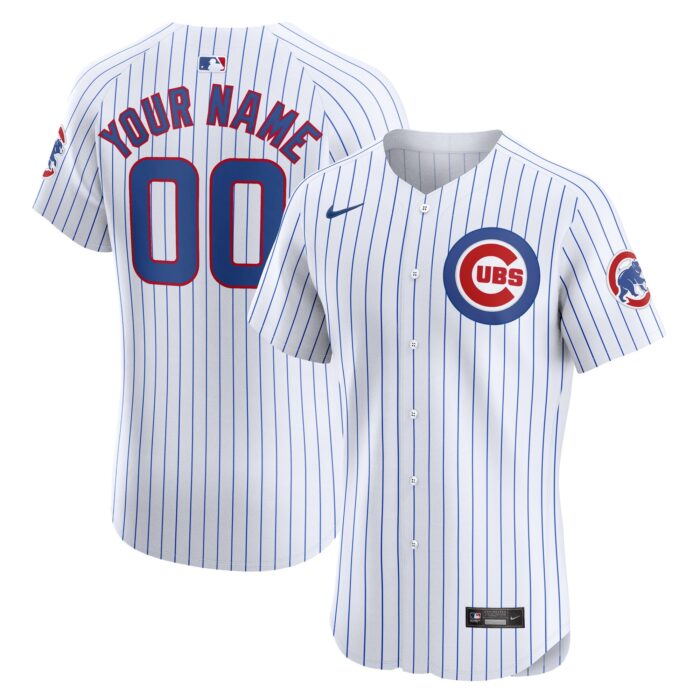 Men’s Chicago Cubs Nike White Home Elite Custom Jersey