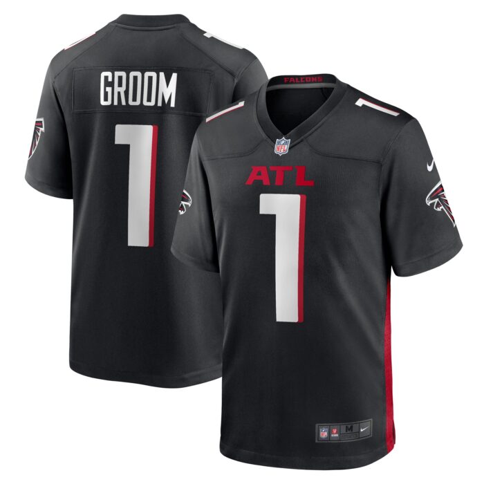 Men’s Atlanta Falcons Number 1 Groom Nike Black Game Jersey