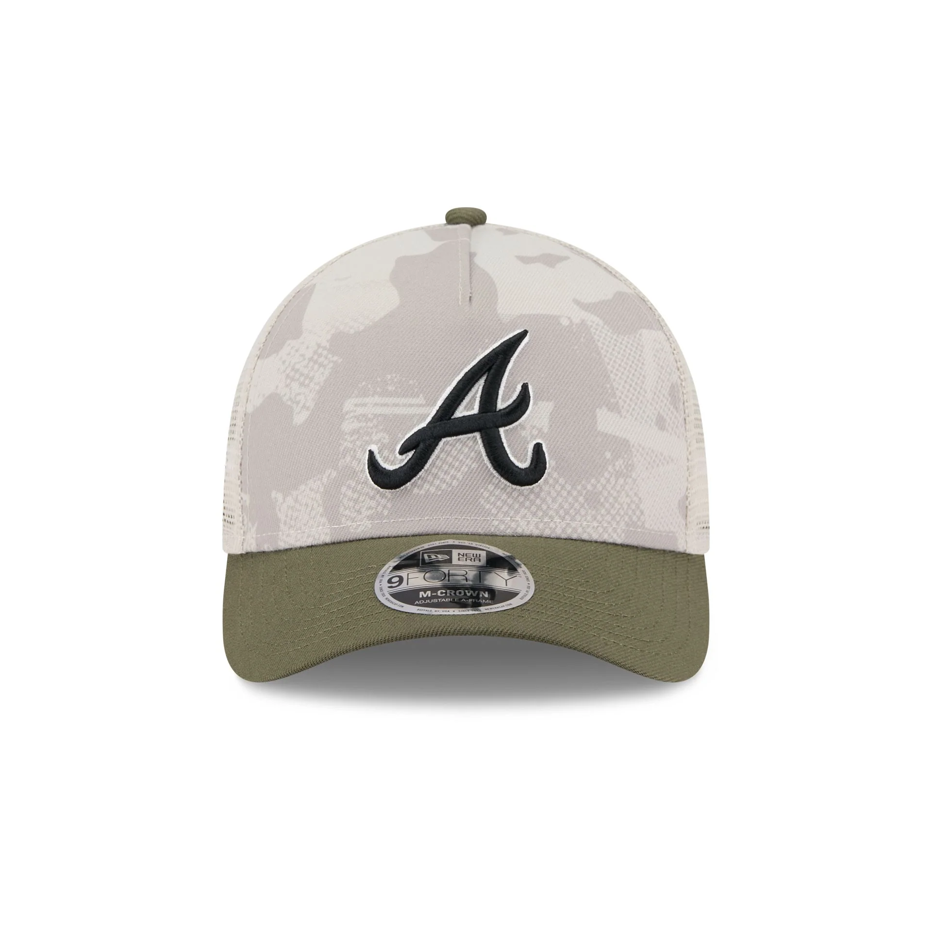 Atlanta Braves Armed Forces Day 2025 9FORTY M-Crown A-Frame Trucker Hat