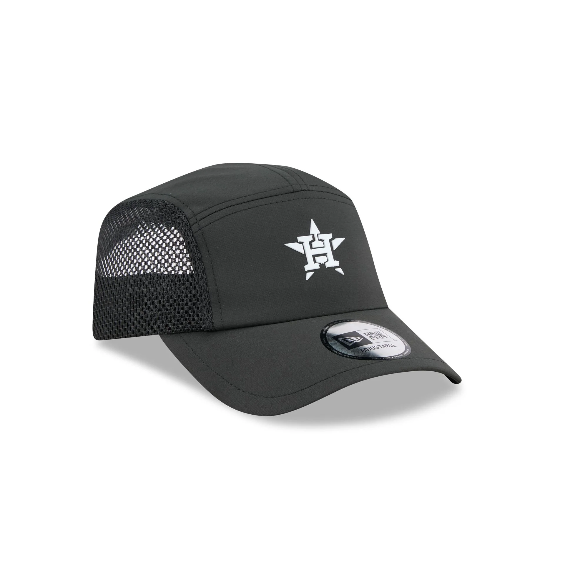 Houston Astros Black Poly Runner Adjustable Hat