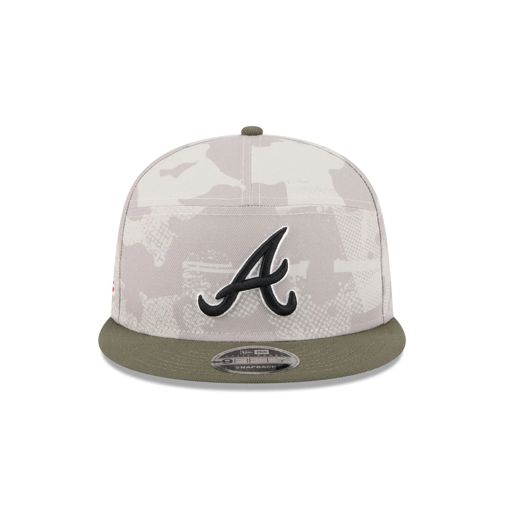 Atlanta Braves Armed Forces Day 2025 Split Panel 9FIFTY Snapback Hat