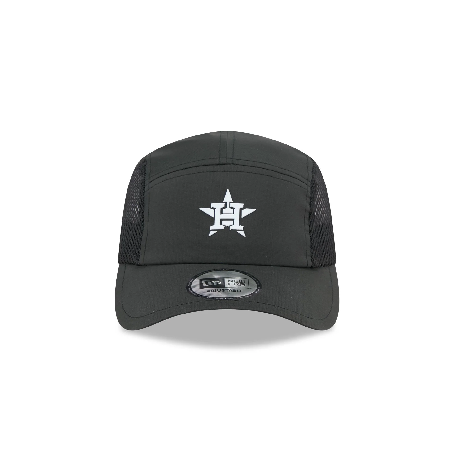 Houston Astros Black Poly Runner Adjustable Hat