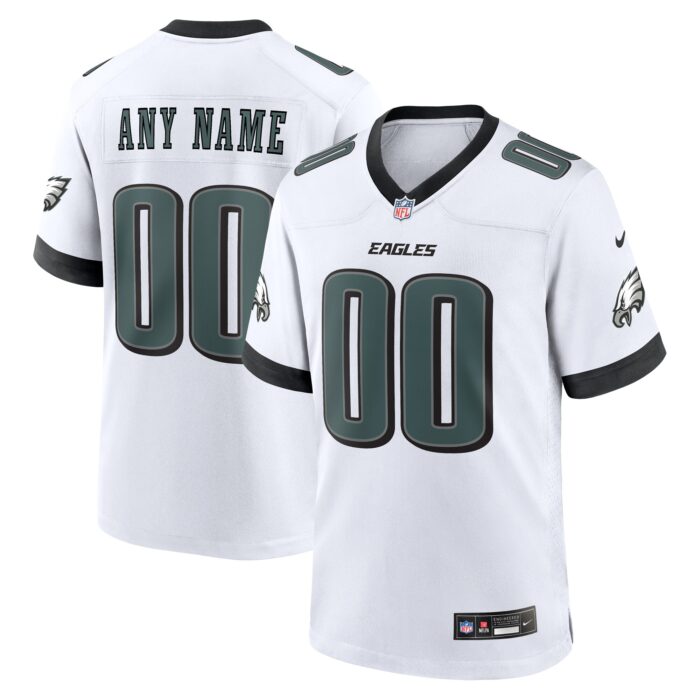 Men’s Philadelphia Eagles Nike White Custom Game Jersey