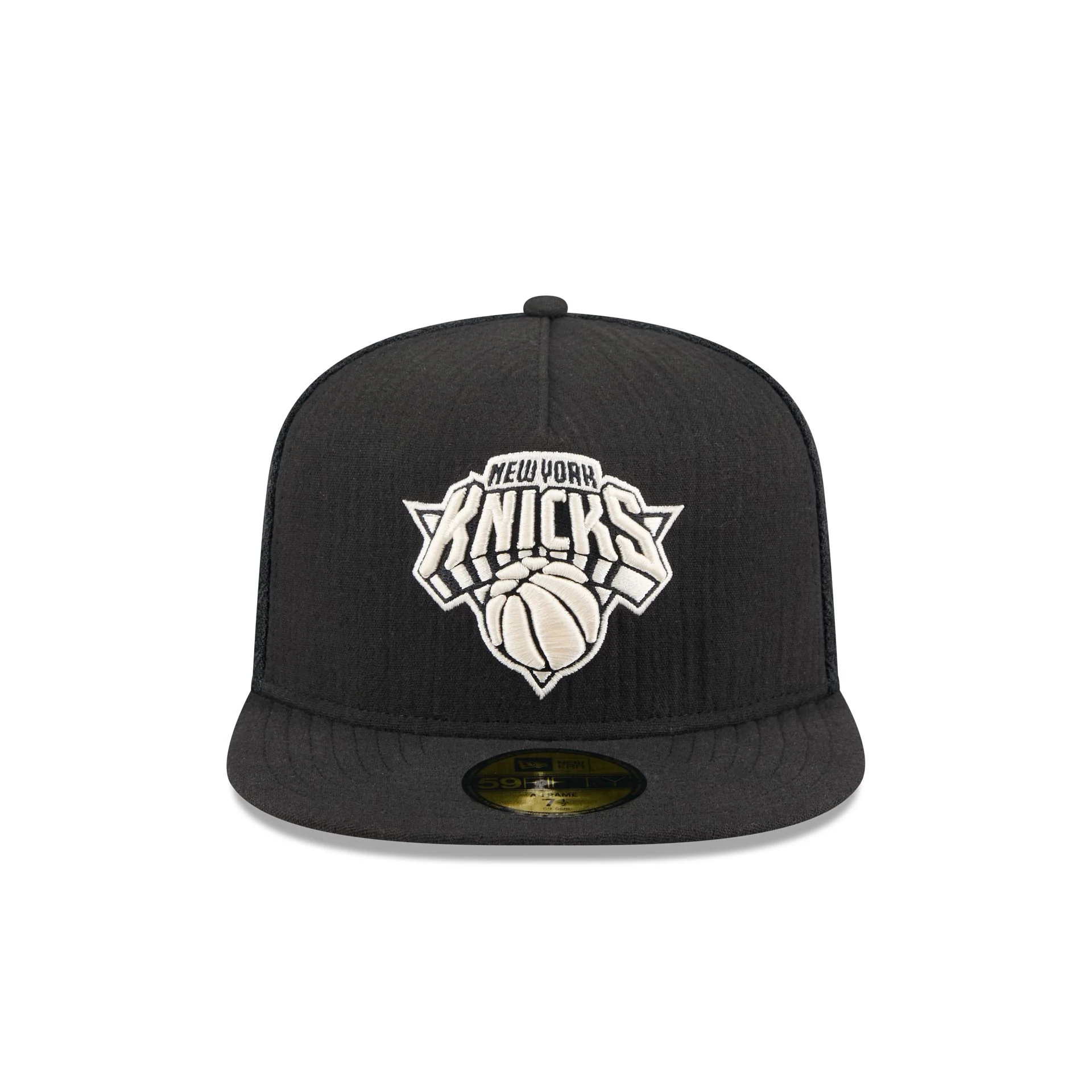 New York Knicks Black Mesh 59FIFTY A-Frame Fitted Hat
