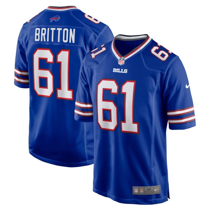 Men’s Buffalo Bills Gunner Britton Nike Royal Game Jersey
