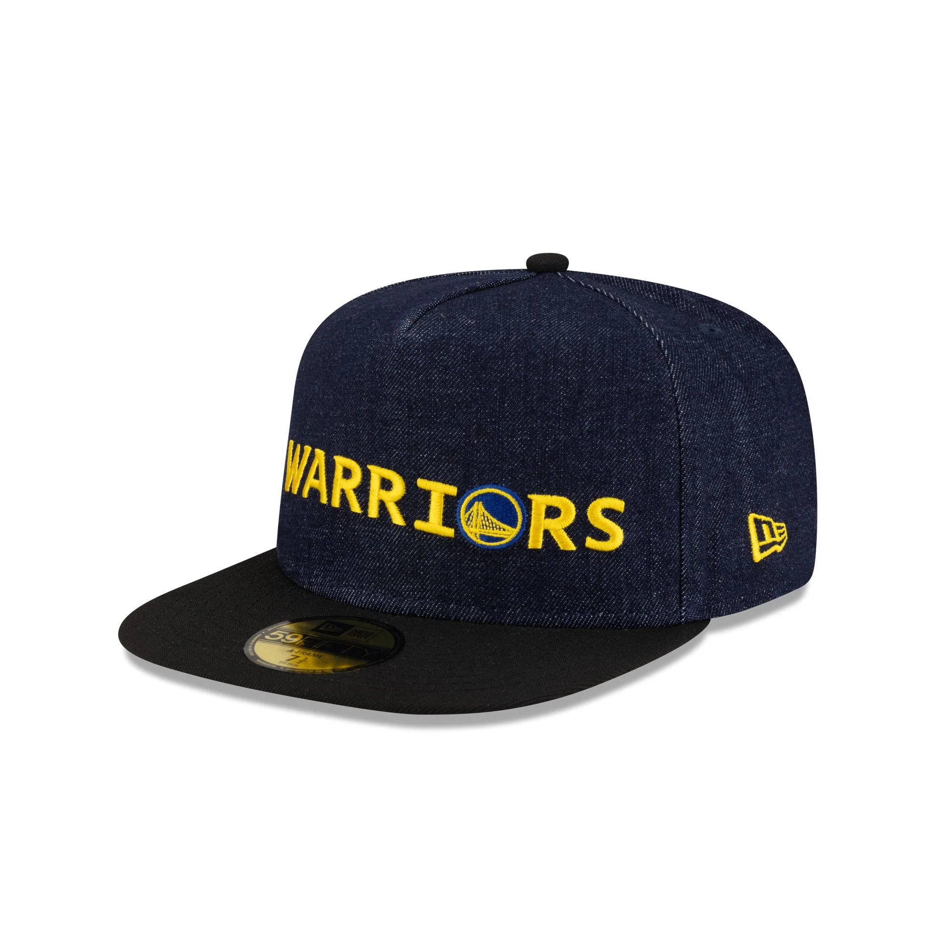 Golden State Warriors Navy Denim 59FIFTY A-Frame Fitted Hat