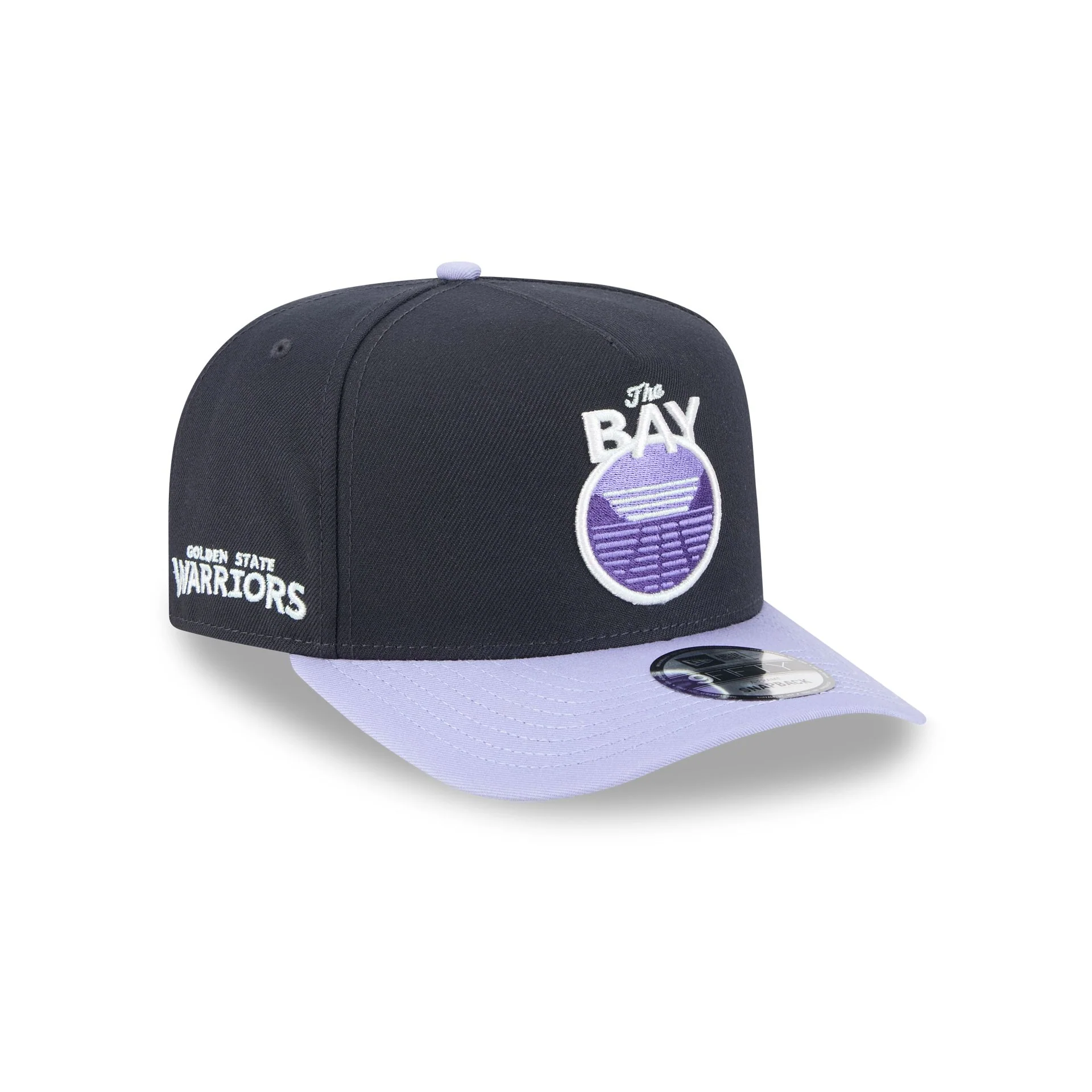 Golden State Warriors Navy Lavender 9FIFTY A-Frame Snapback Hat