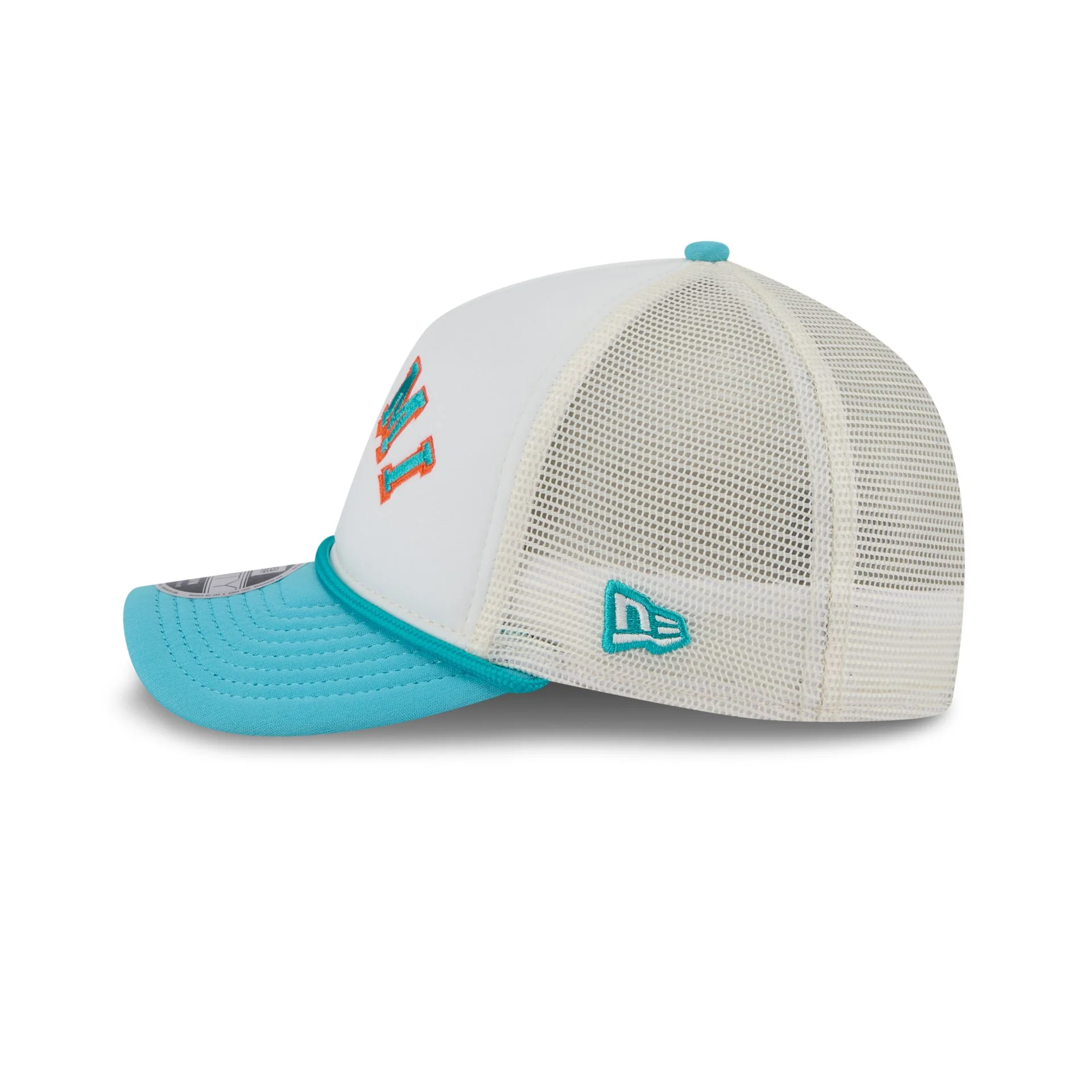 Miami Dolphins Chrome Arch 9FORTY M-Crown A-Frame Trucker Hat