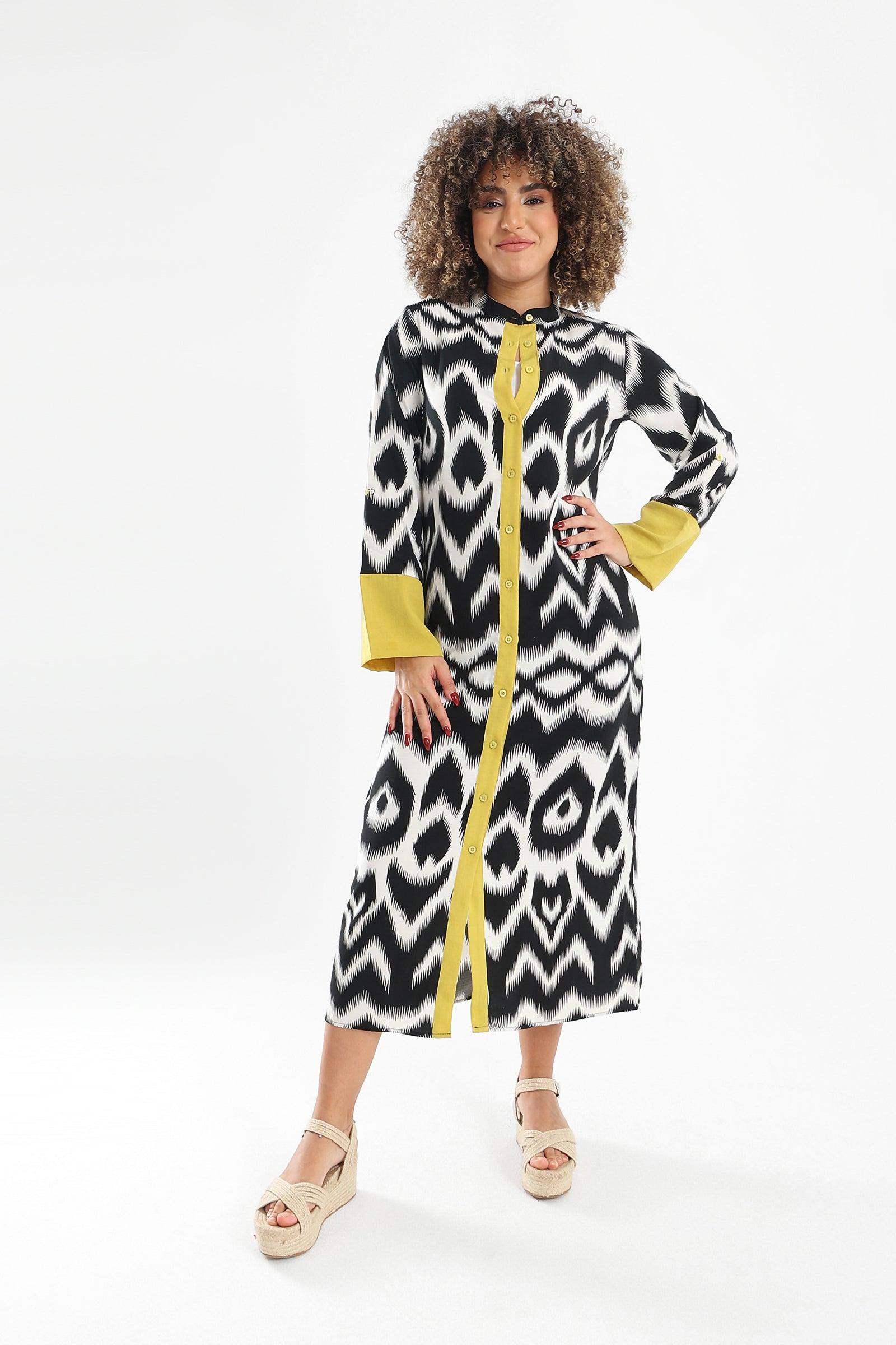 Tritone Printed Shirt Dress