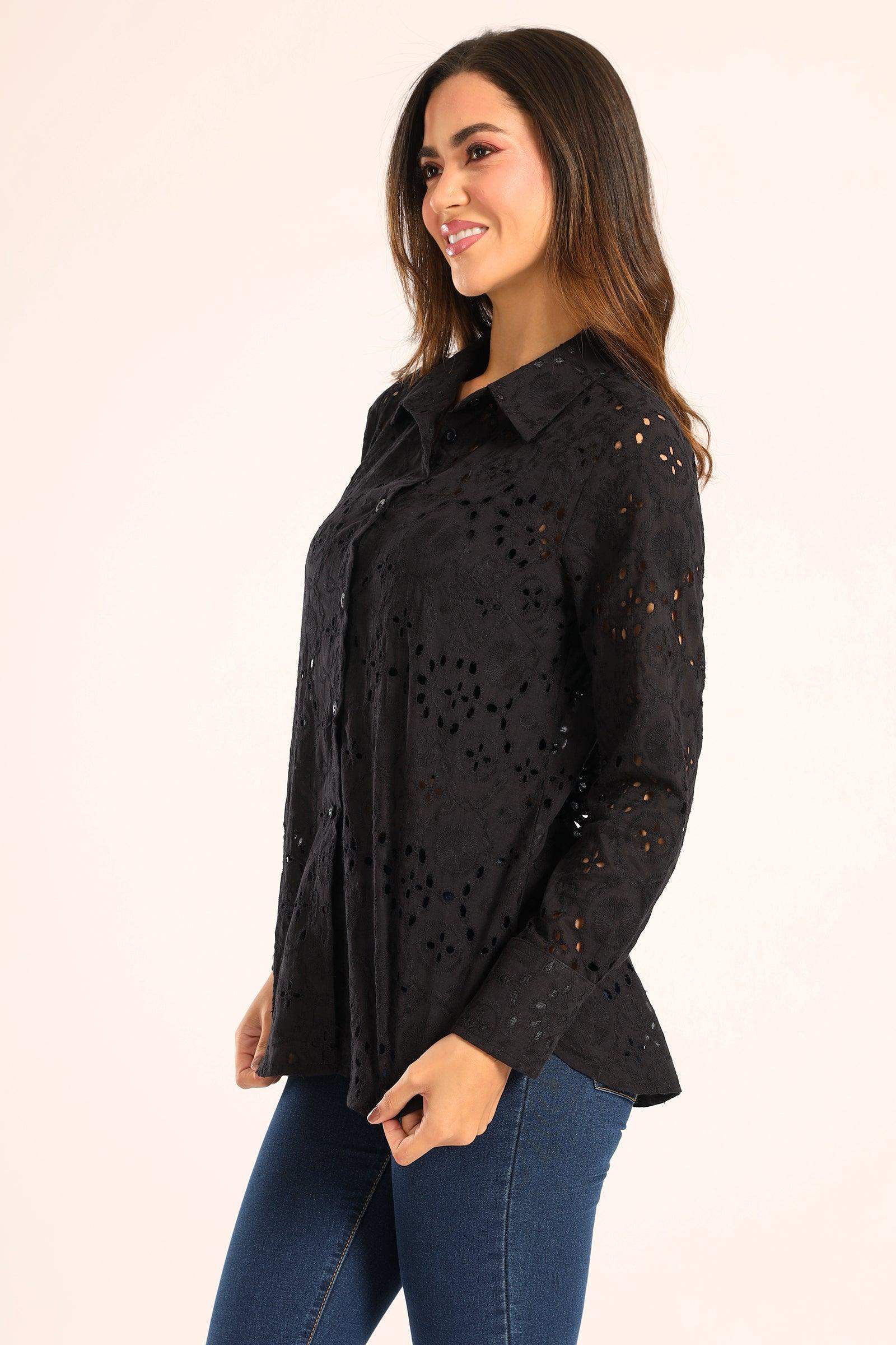 Perforated Long Sleeves Shirt