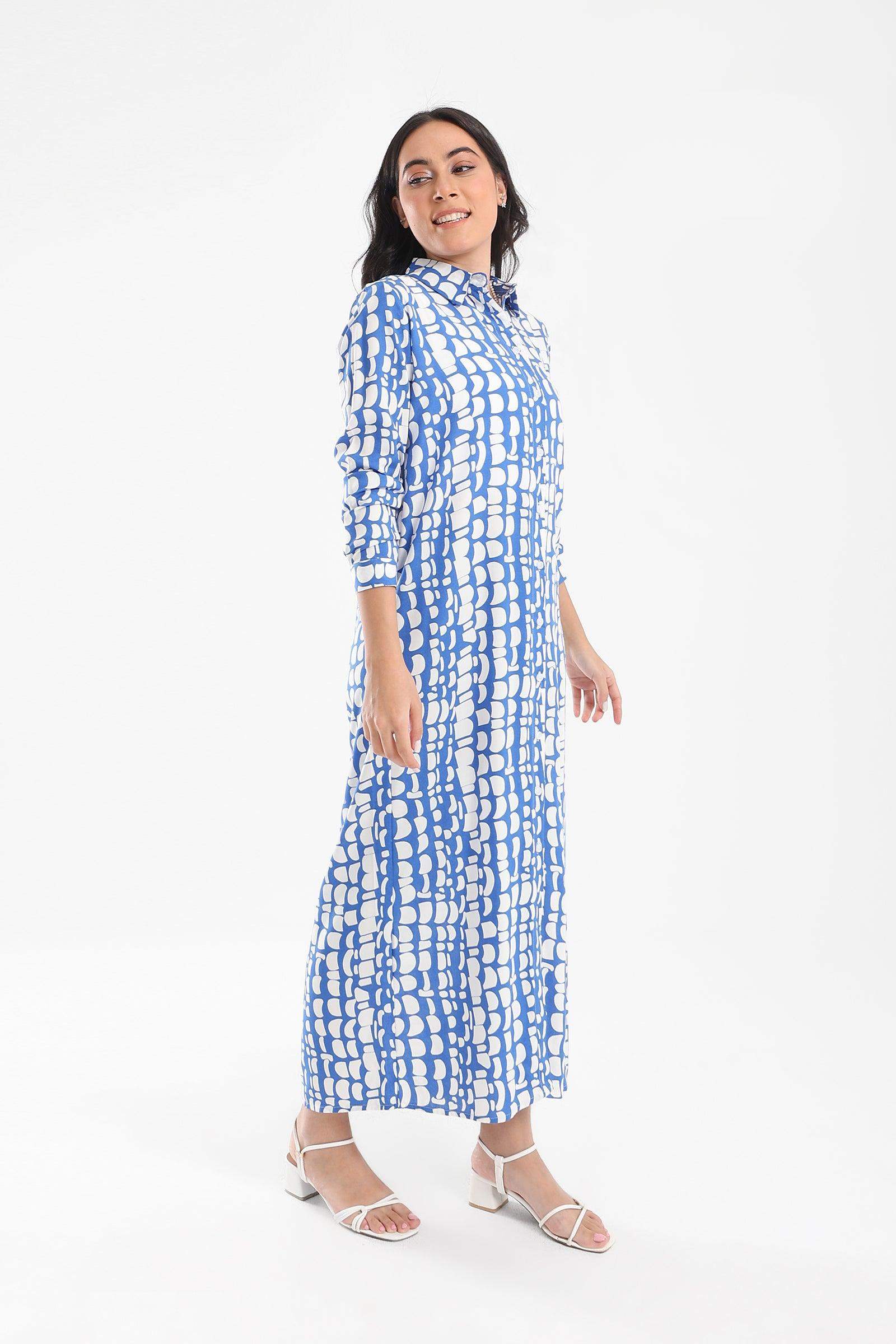 Printed Pattern Shirt Dress