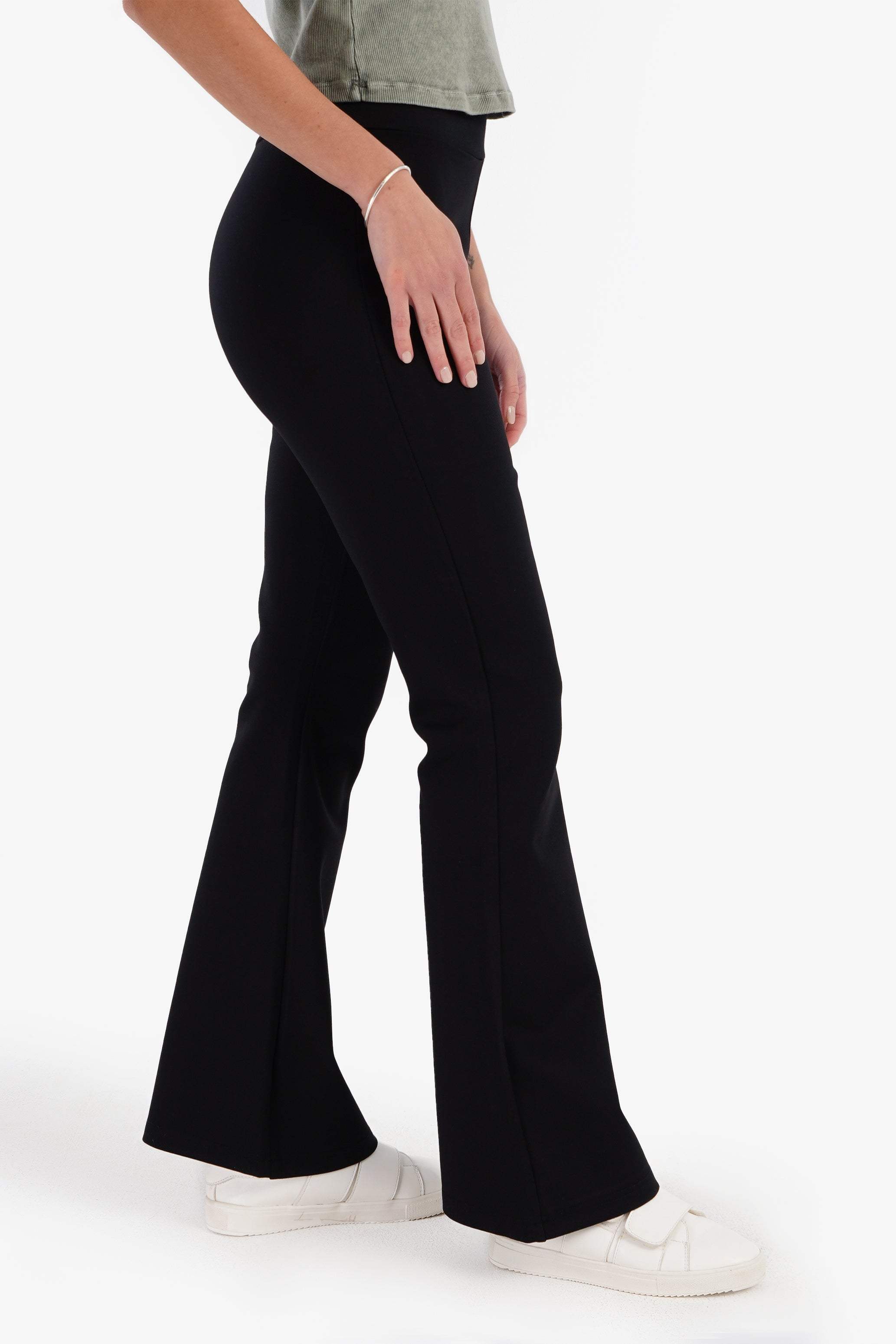 Black Pull On Flare Pants