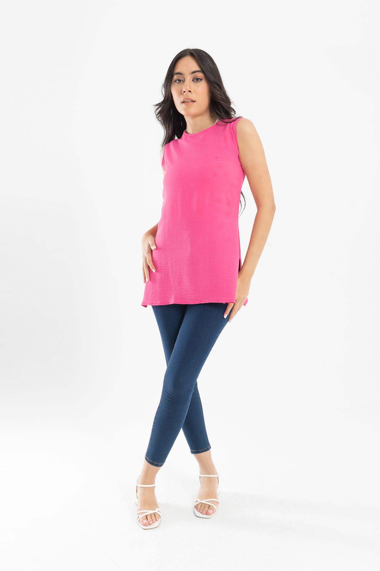 Sleeveless Plain Blouse