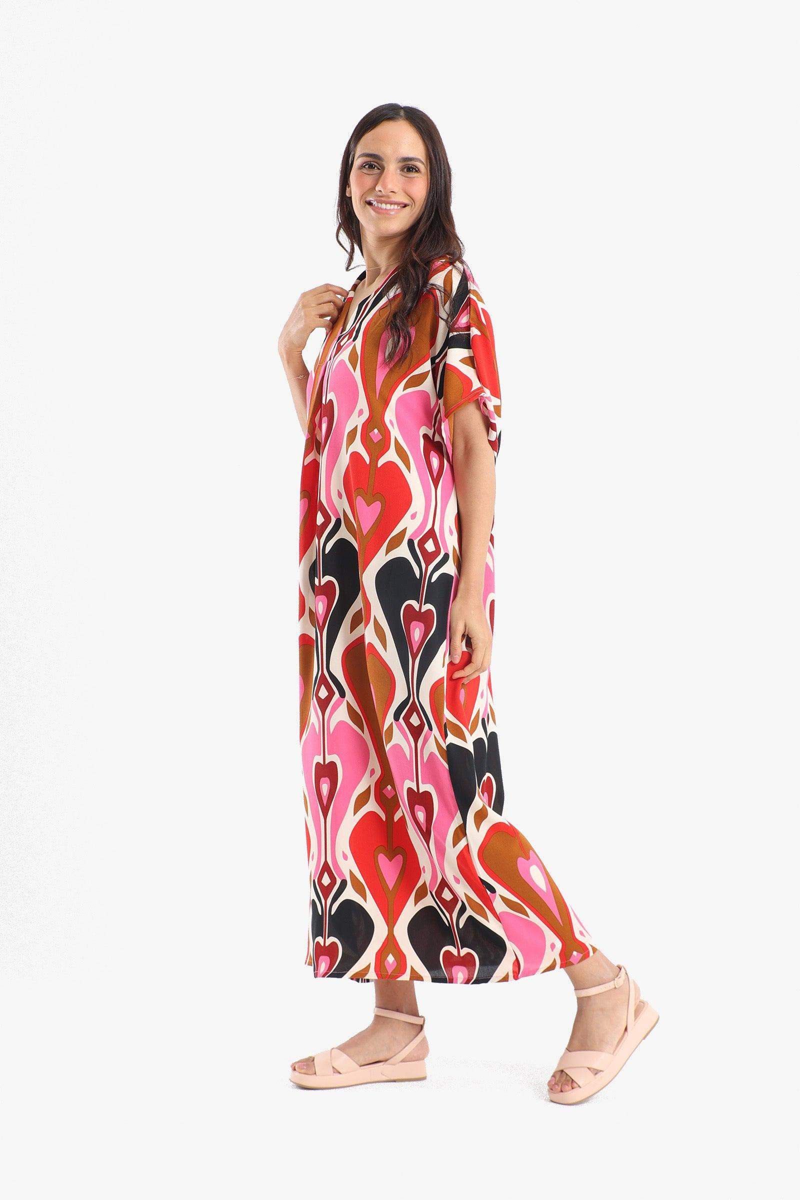 Colored Heart Printed Dress