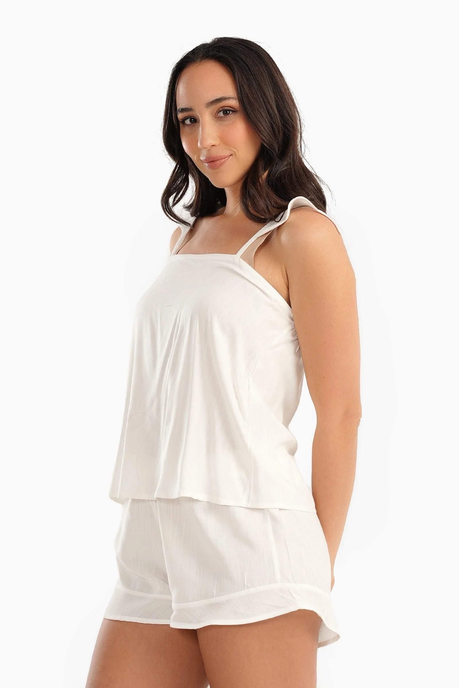 Off White Viscose Pyjama Set
