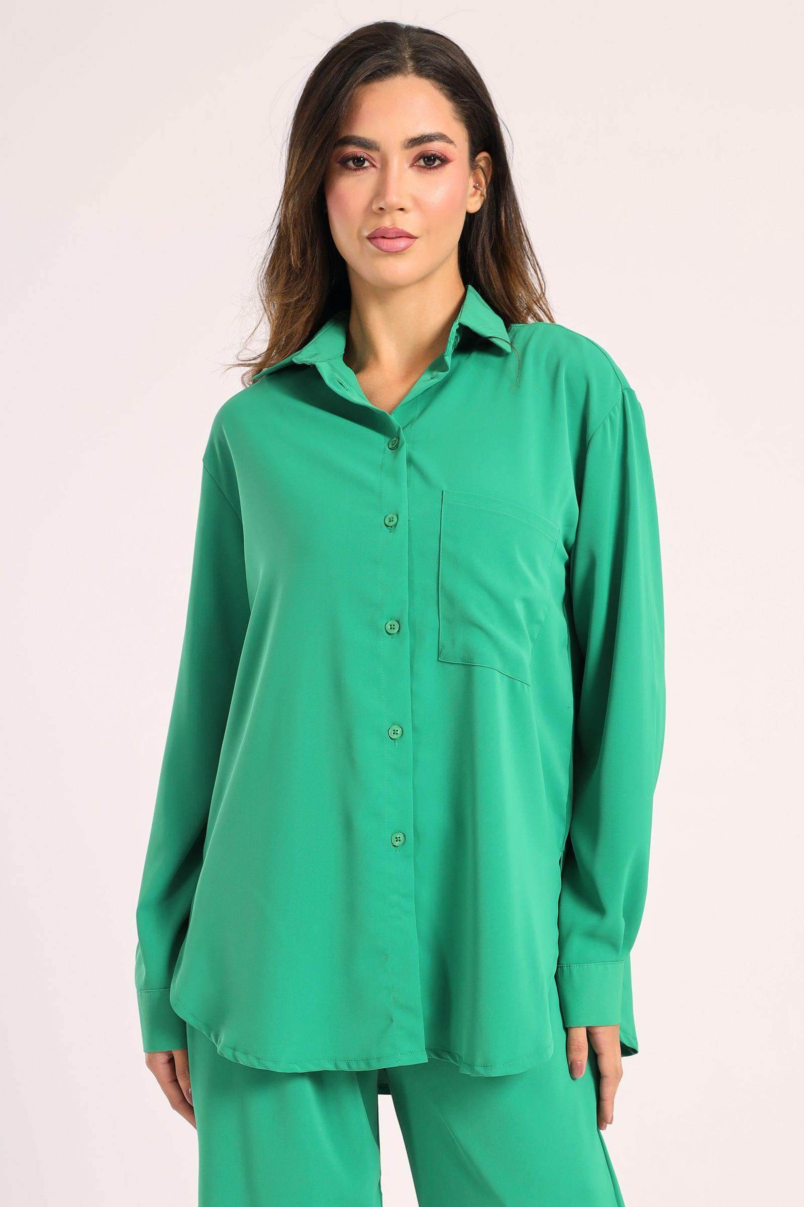 Crepe Shirt with Chest Pocket