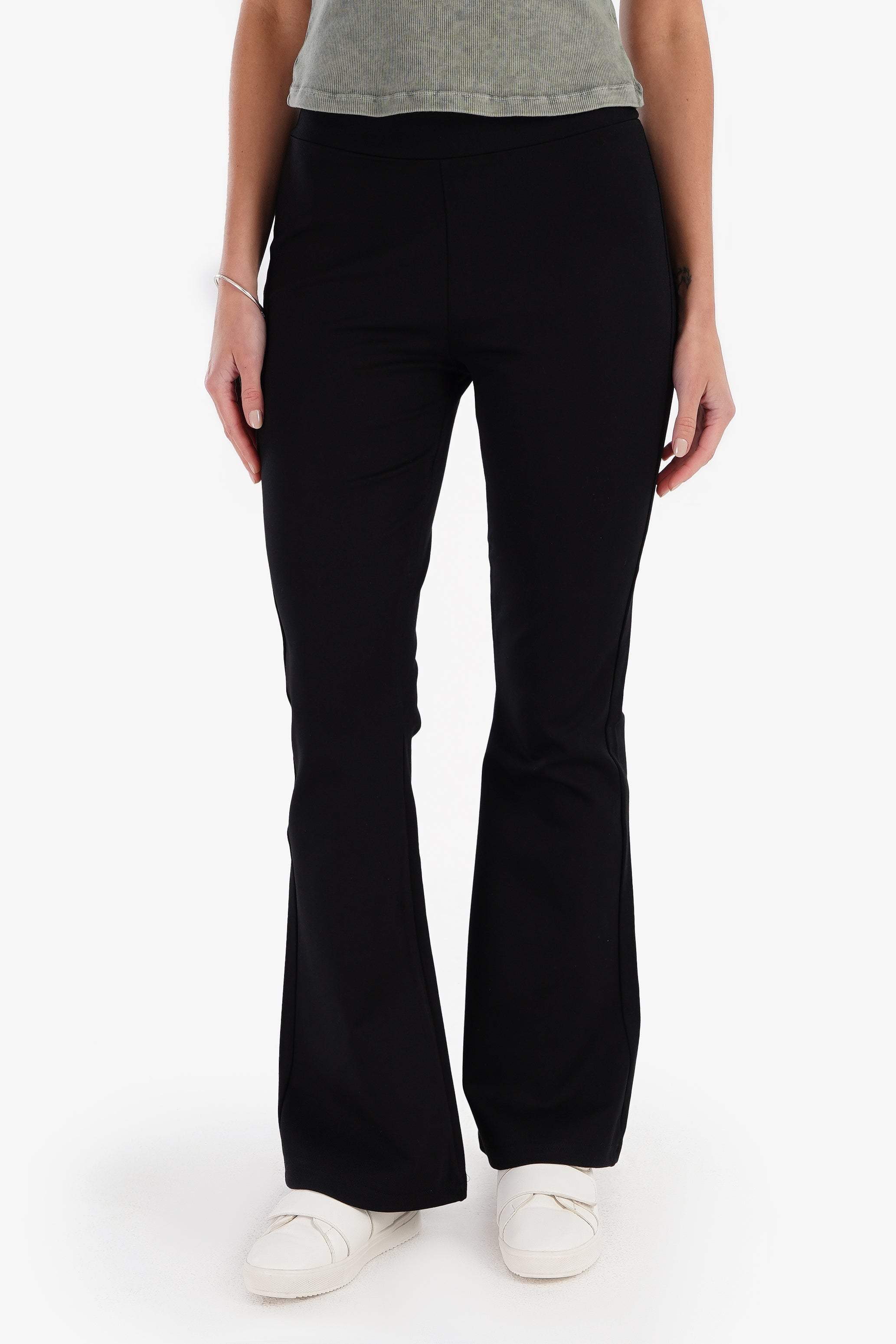 Black Pull On Flare Pants