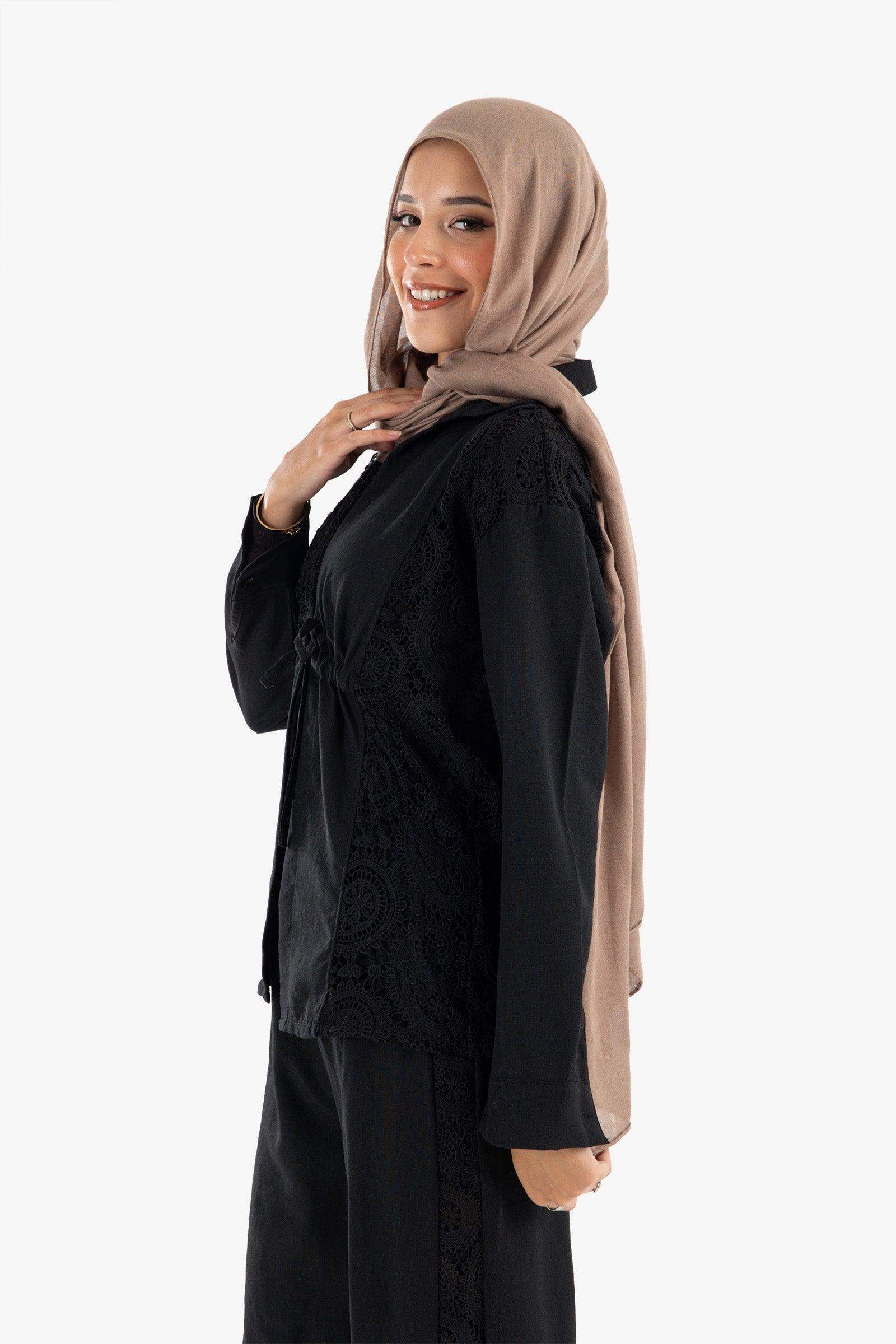 Linen Lounge Jacket with Embroidery