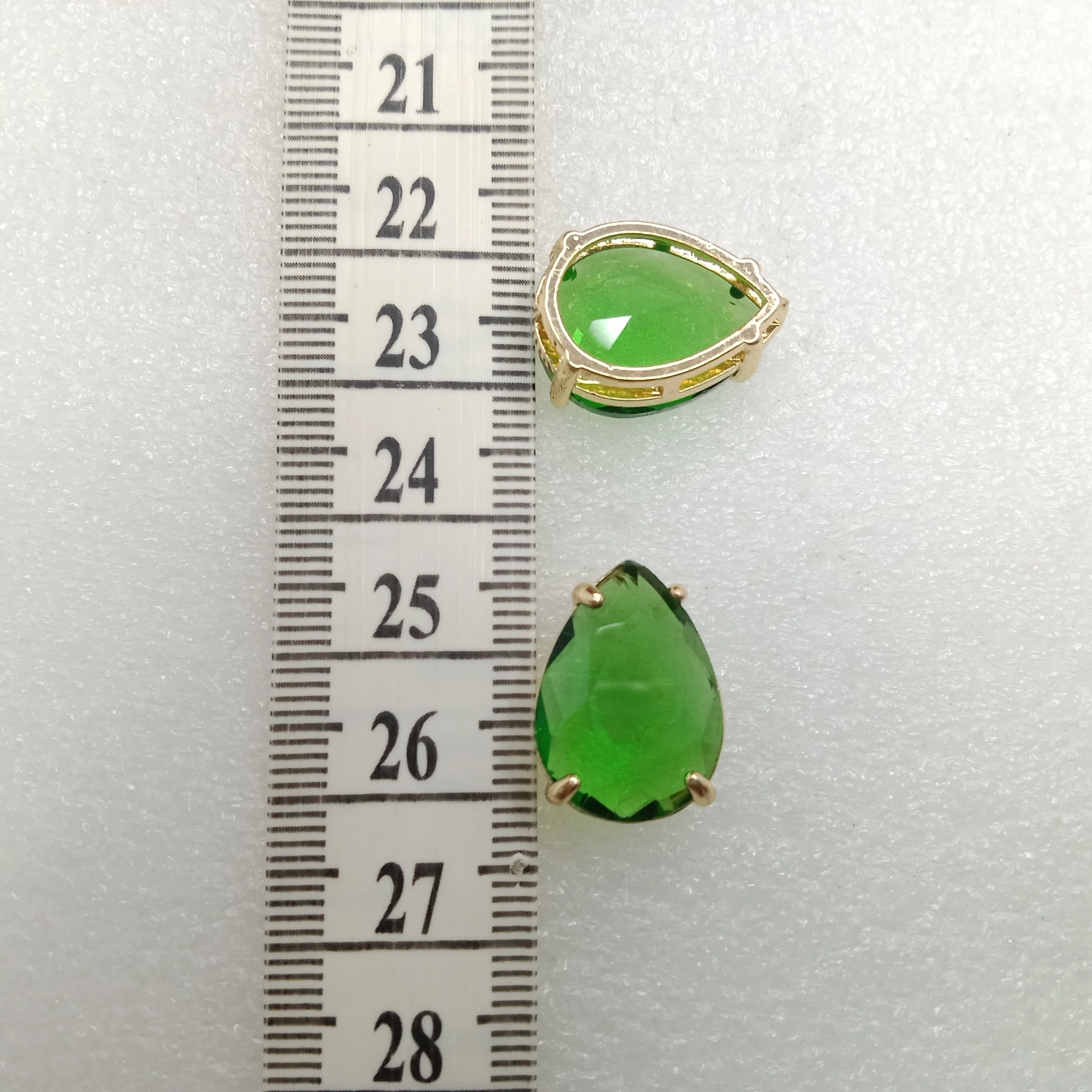 Green stone High quality(10pcs)jewellery  connectors drop shape 22mm (2cm)