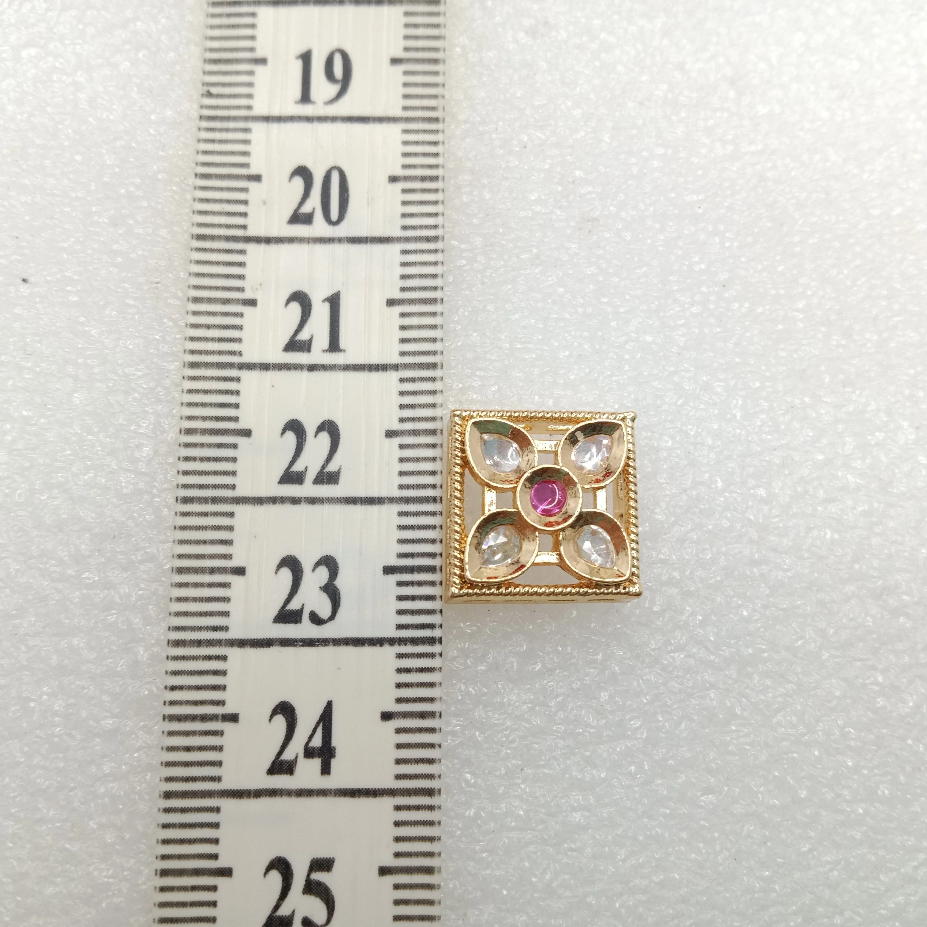 Dark pink (6pcs) high quality kundan connectors 14mm(2cm)