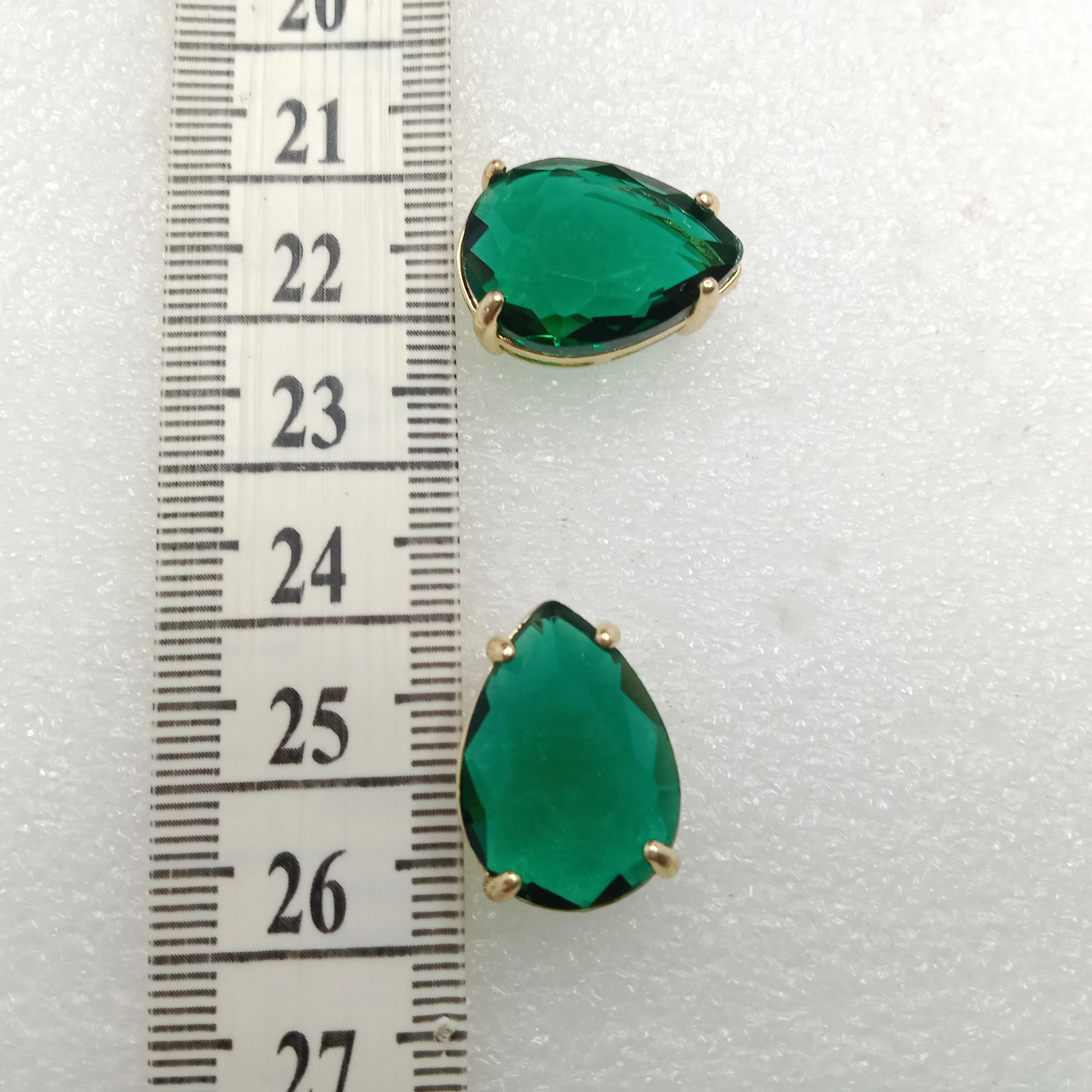Dark green stone High quality(10pcs)jewellery  connectors drop shape 22mm (2cm)