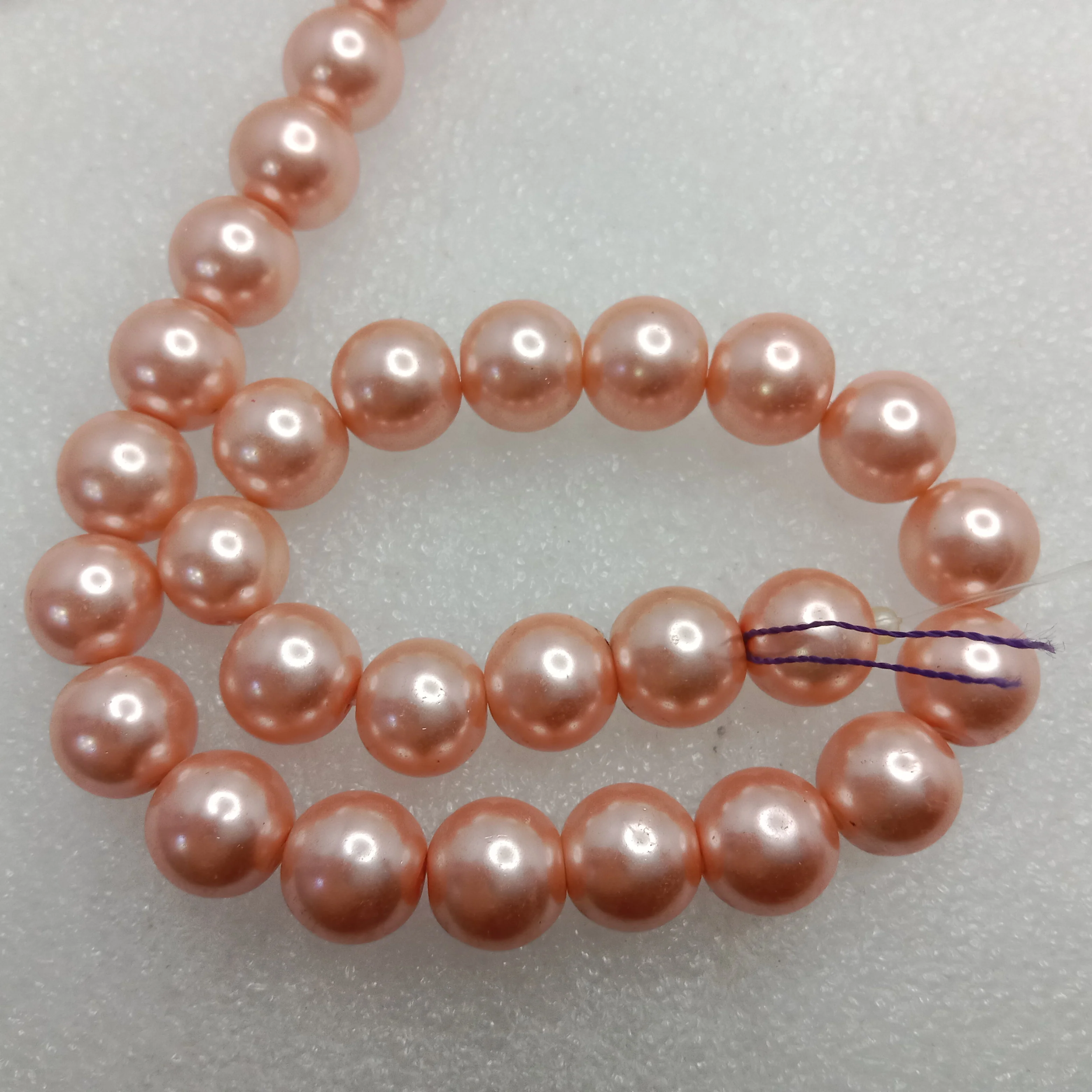 High quality pink metallic pearls 10 mm 1 string