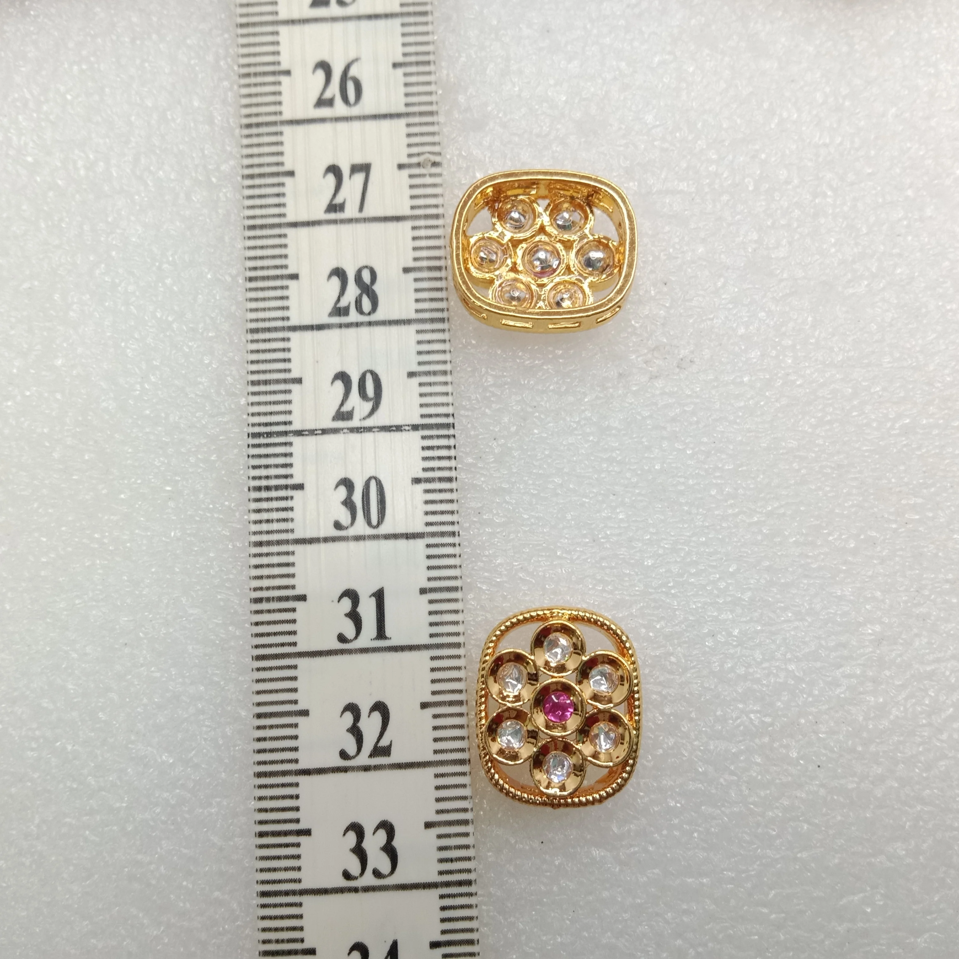 Dark pink (6pcs) high quality kundan connectors 18mm(2cm)