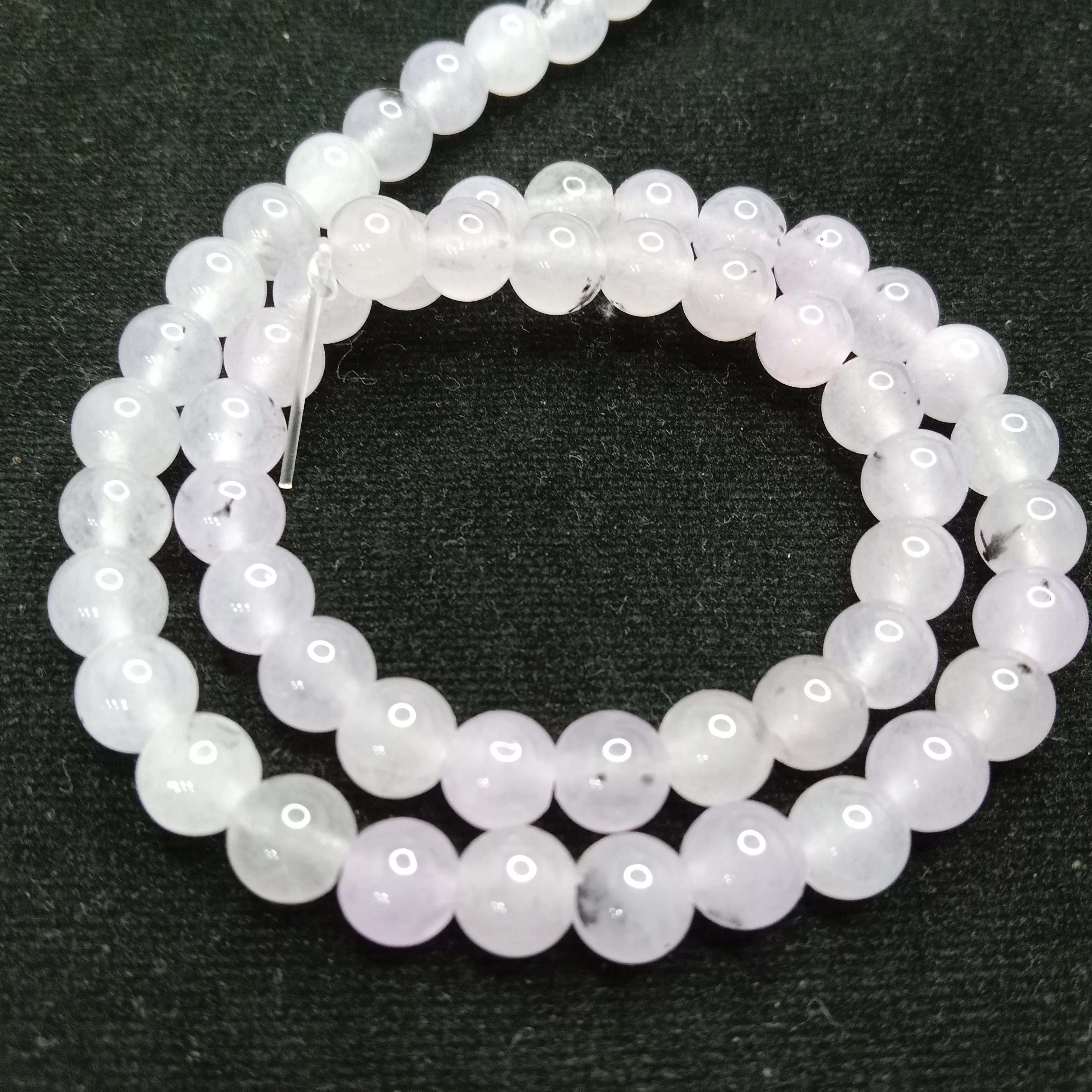 Sea purple 6mm plan agate beads 1 string
