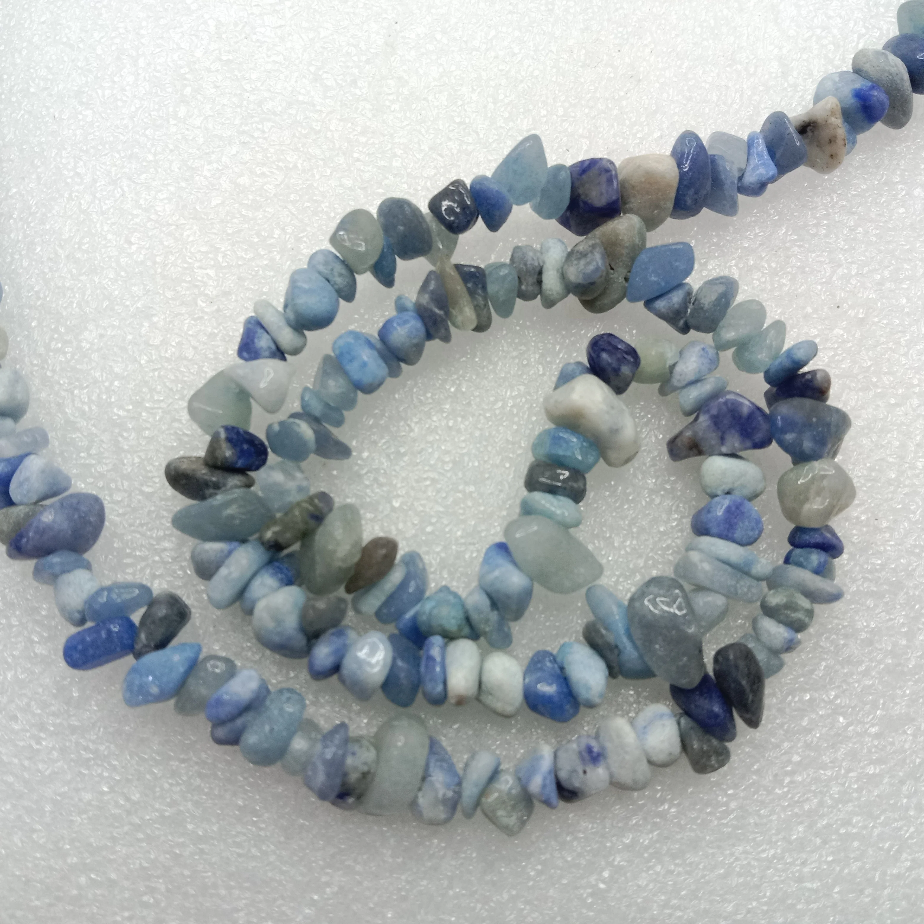Blue quartz Uncut stone beads 1 string