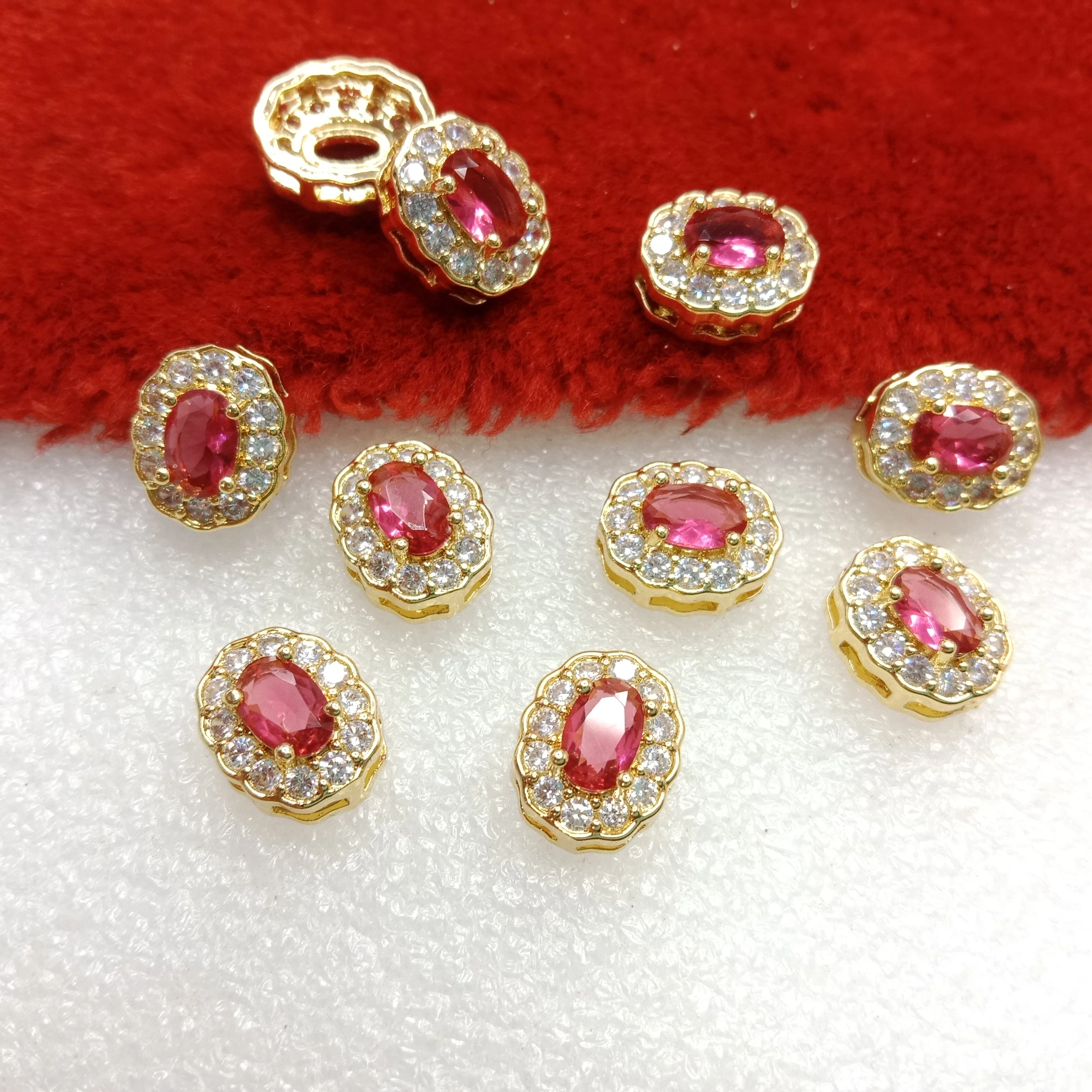 Ruby(10pcs)high quality AD connectors(12mm)(2cm)