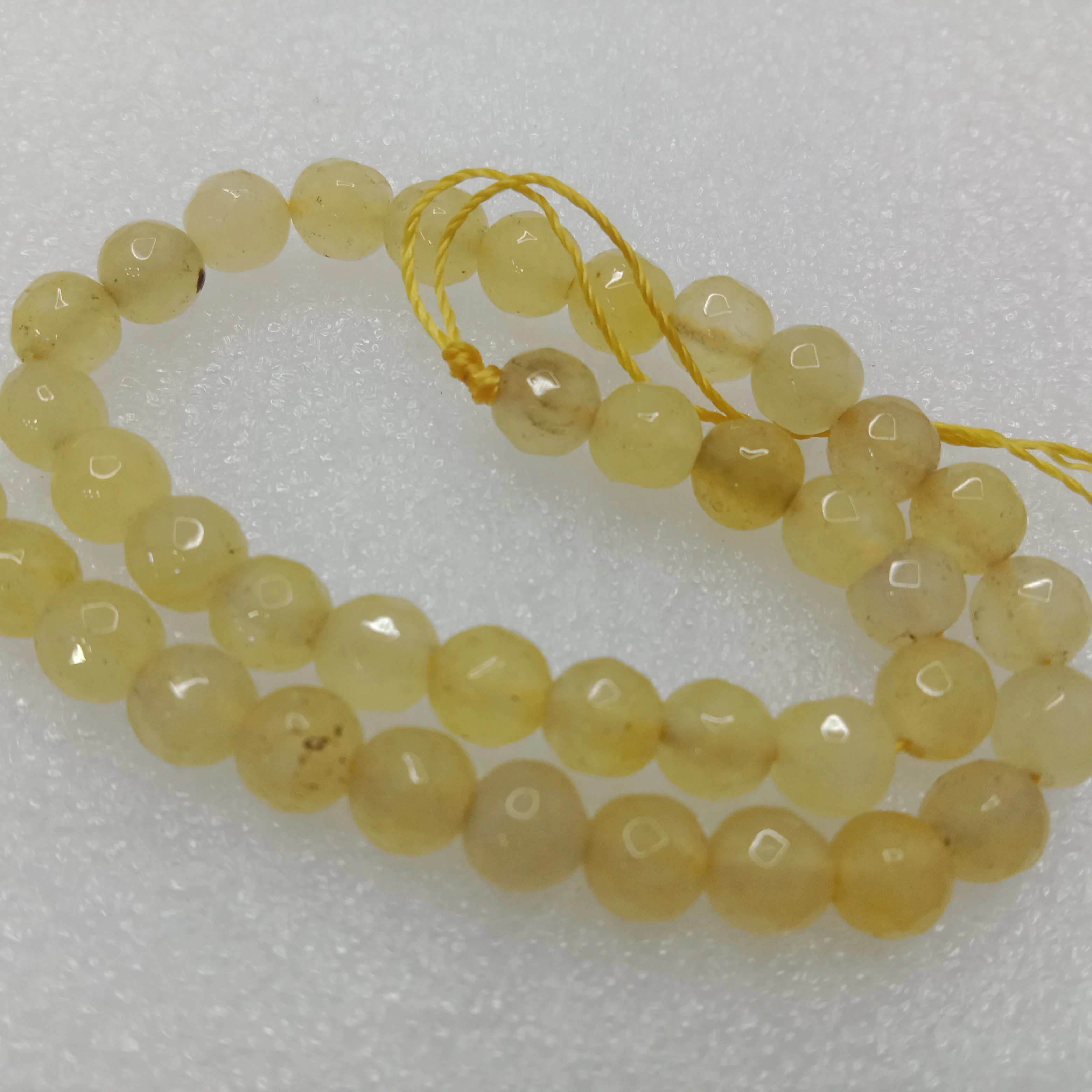 Yellow High Quality agate Round Beads 6mm 1 string(60pcs
