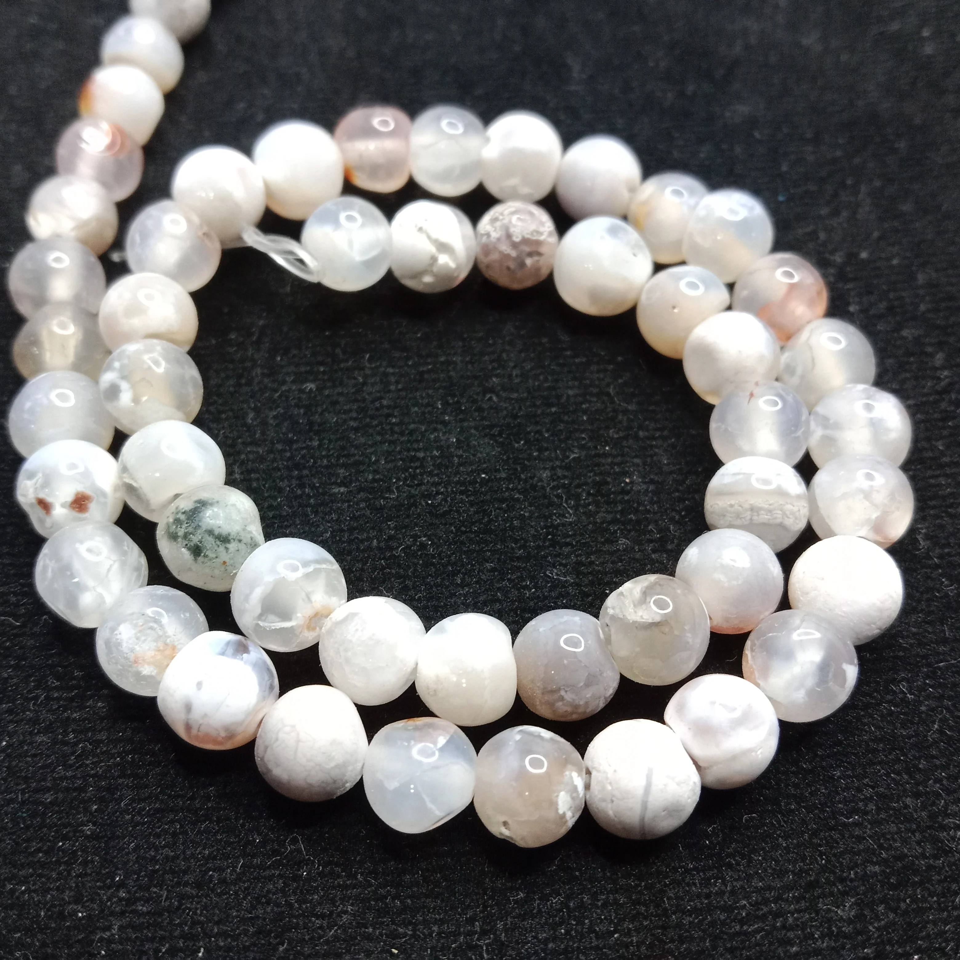 Banded agate 6mm plan agate beads 1 string