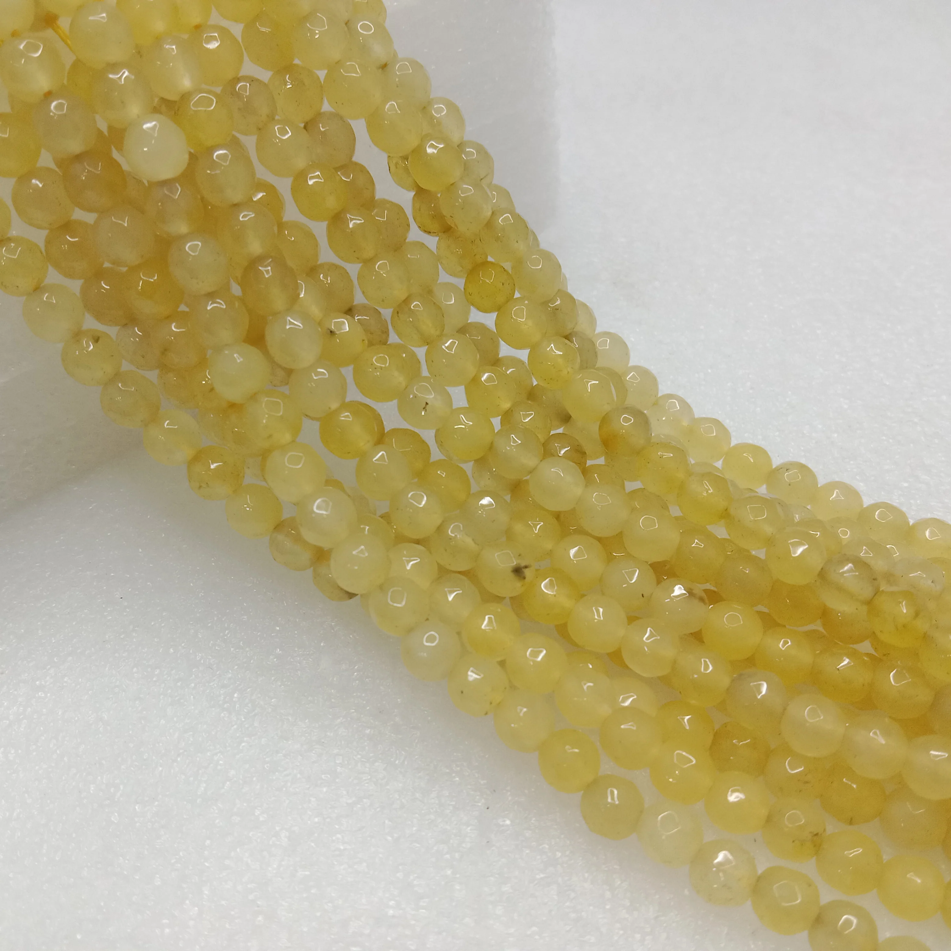 Yellow High Quality agate Round Beads 6mm 1 string(60pcs