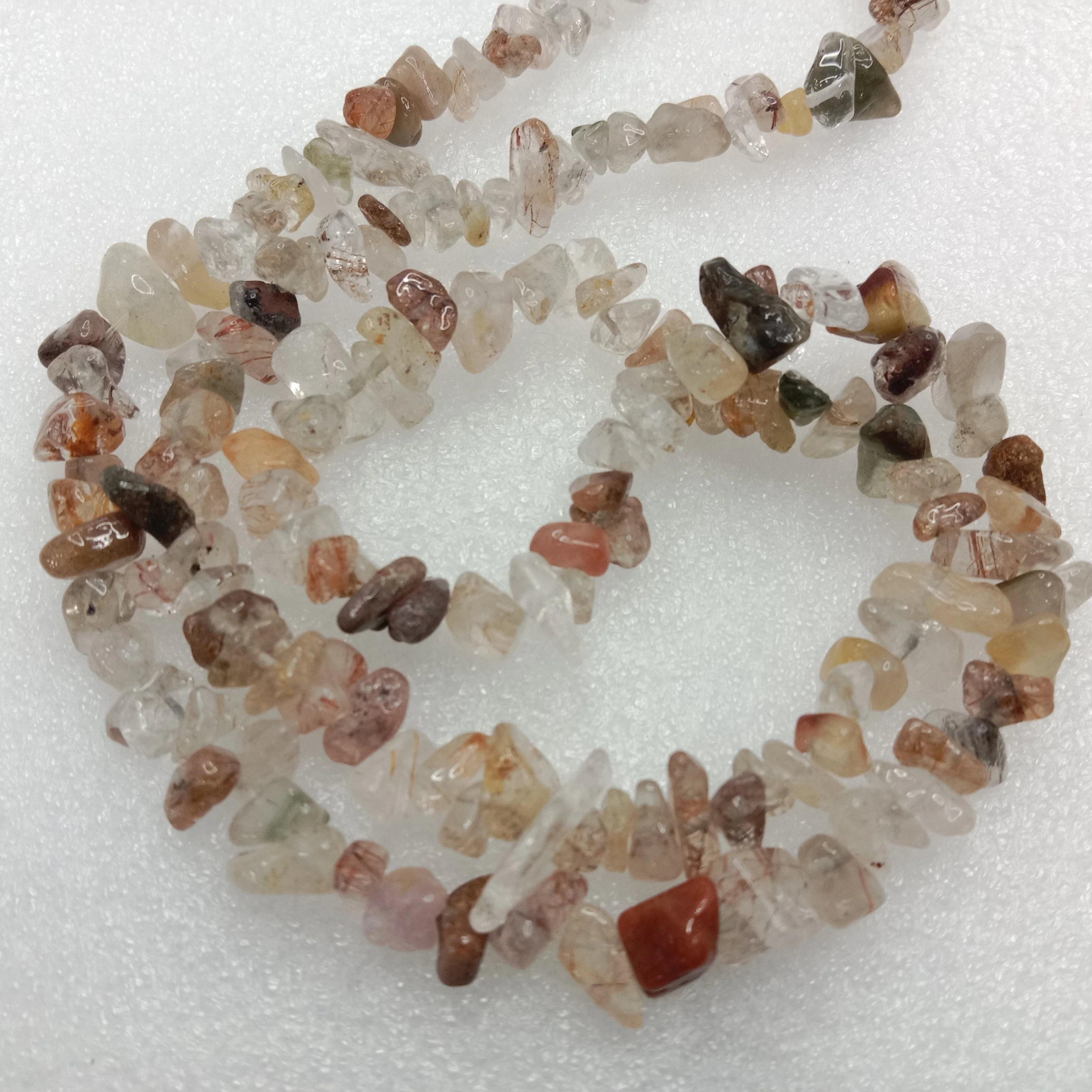 Fire quartz Uncut stone beads 1 string