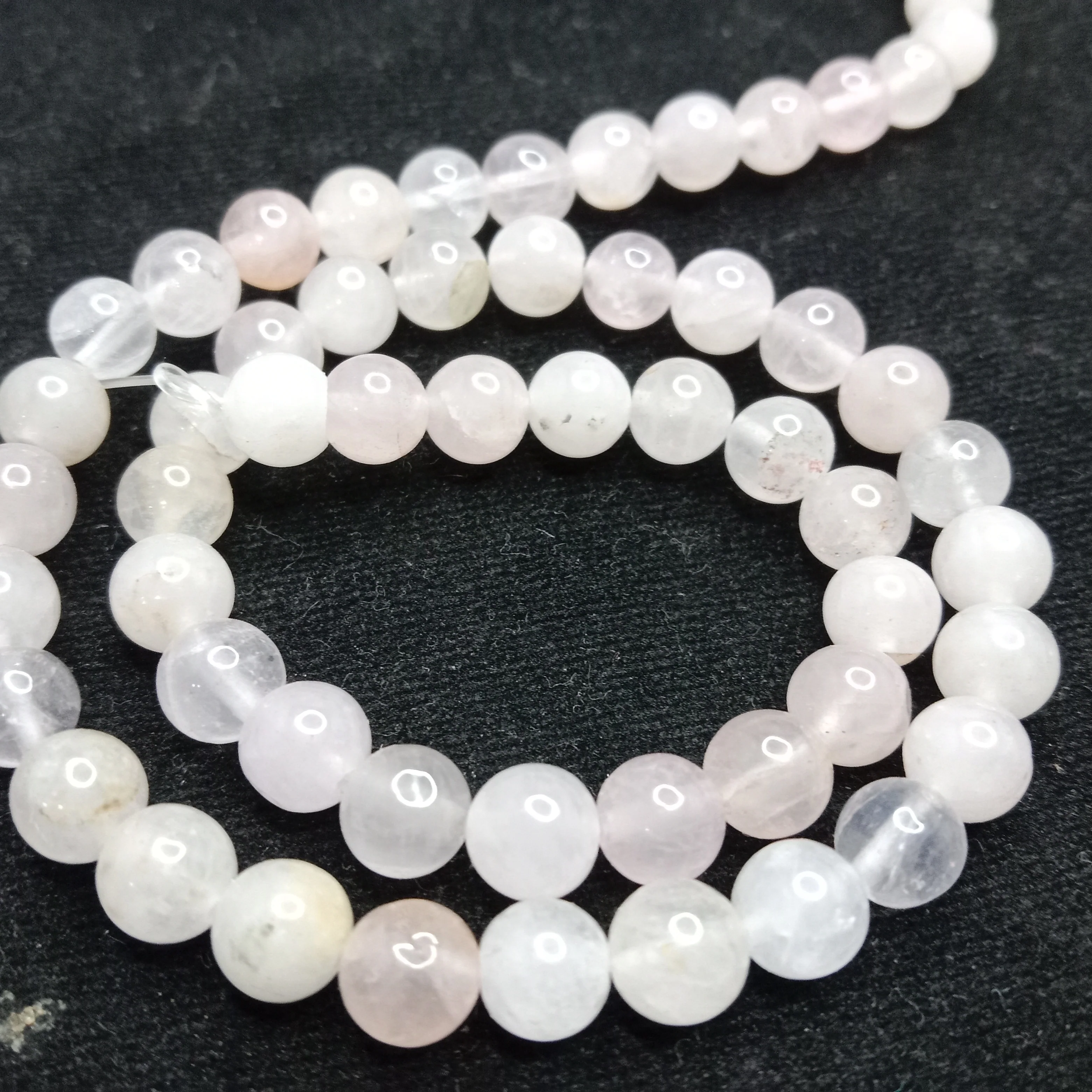 Baby pink 6mm plan agate beads 1 string