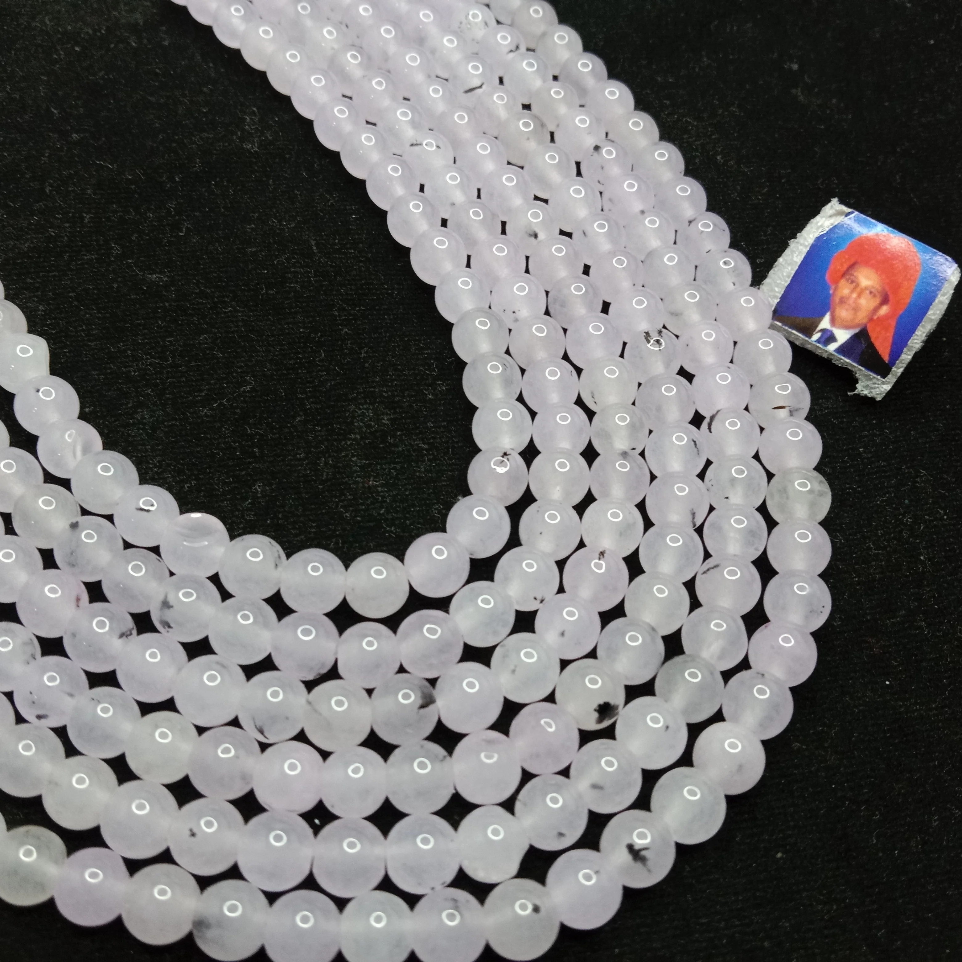 Sea purple 6mm plan agate beads 1 string