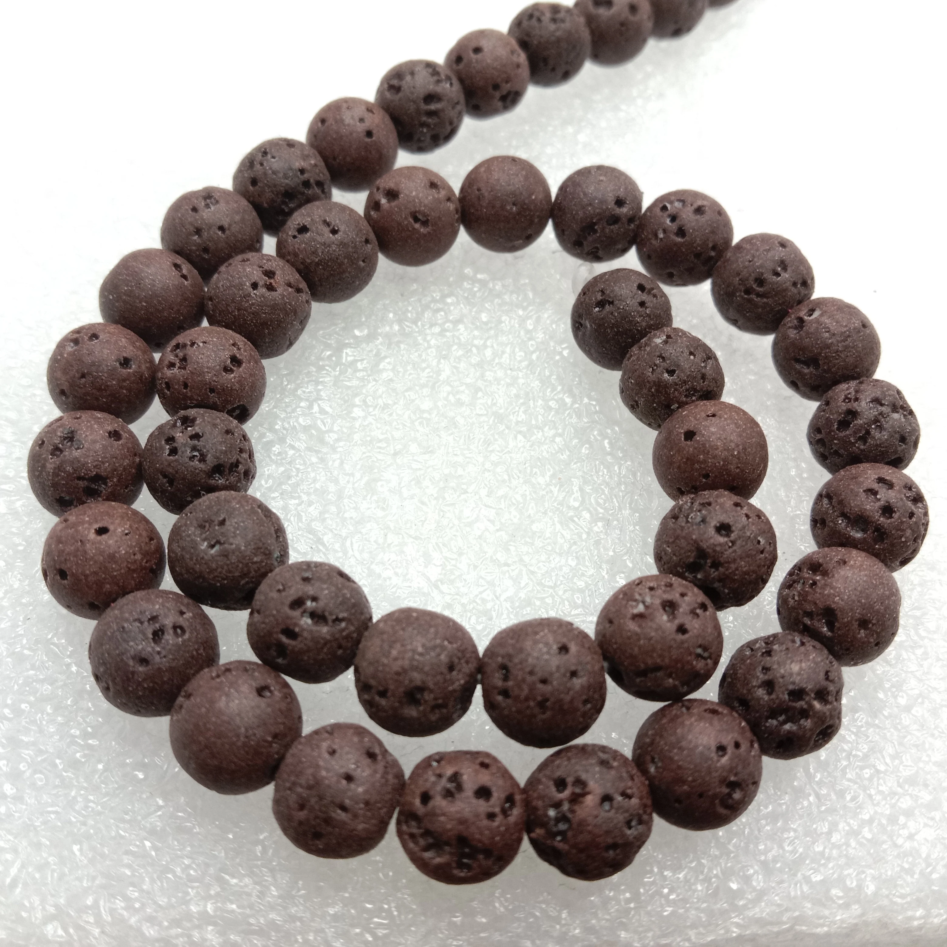Volcanic round shape lava beads 8 mm 1 string