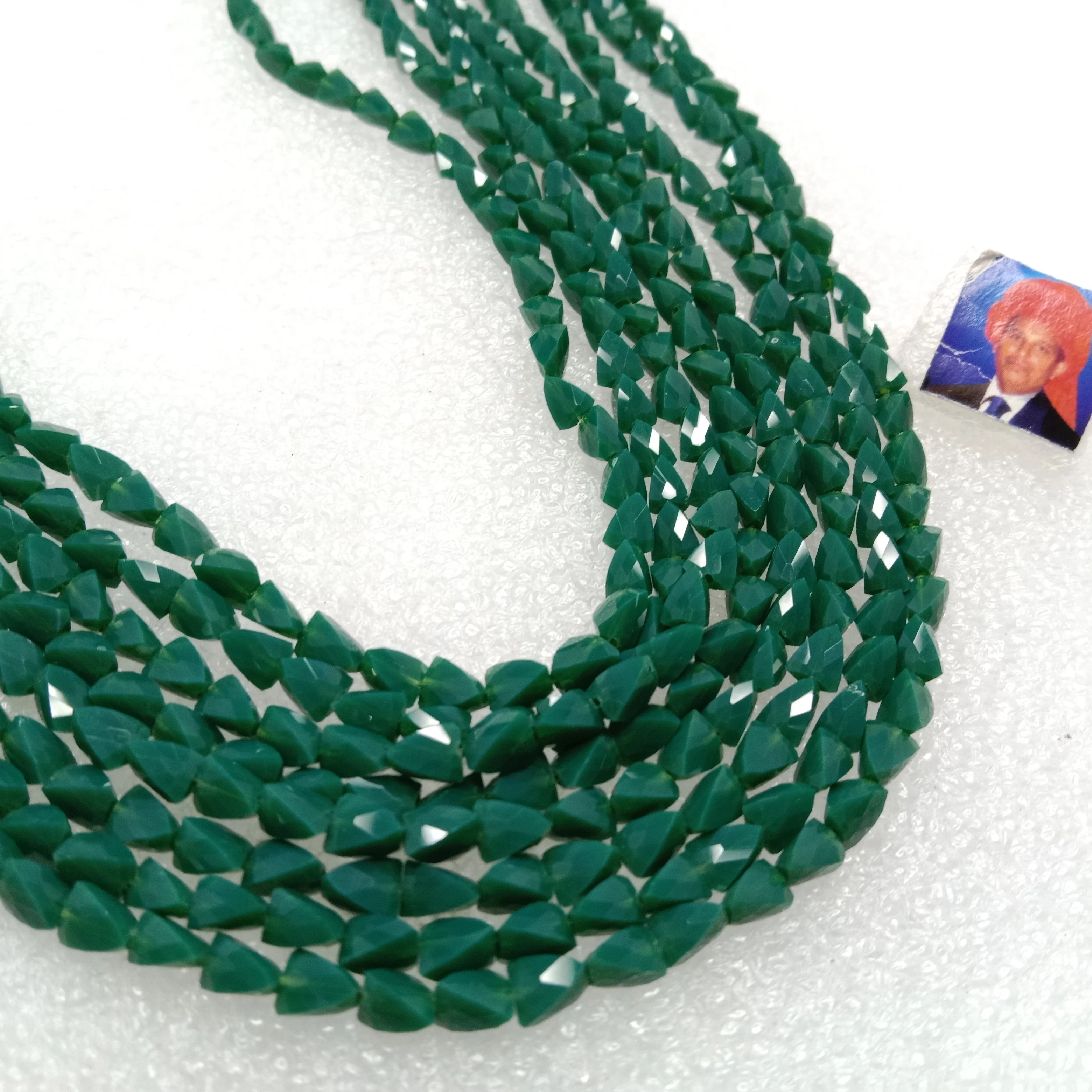 high quality dark green xcut crystal beads 6mm 1 string